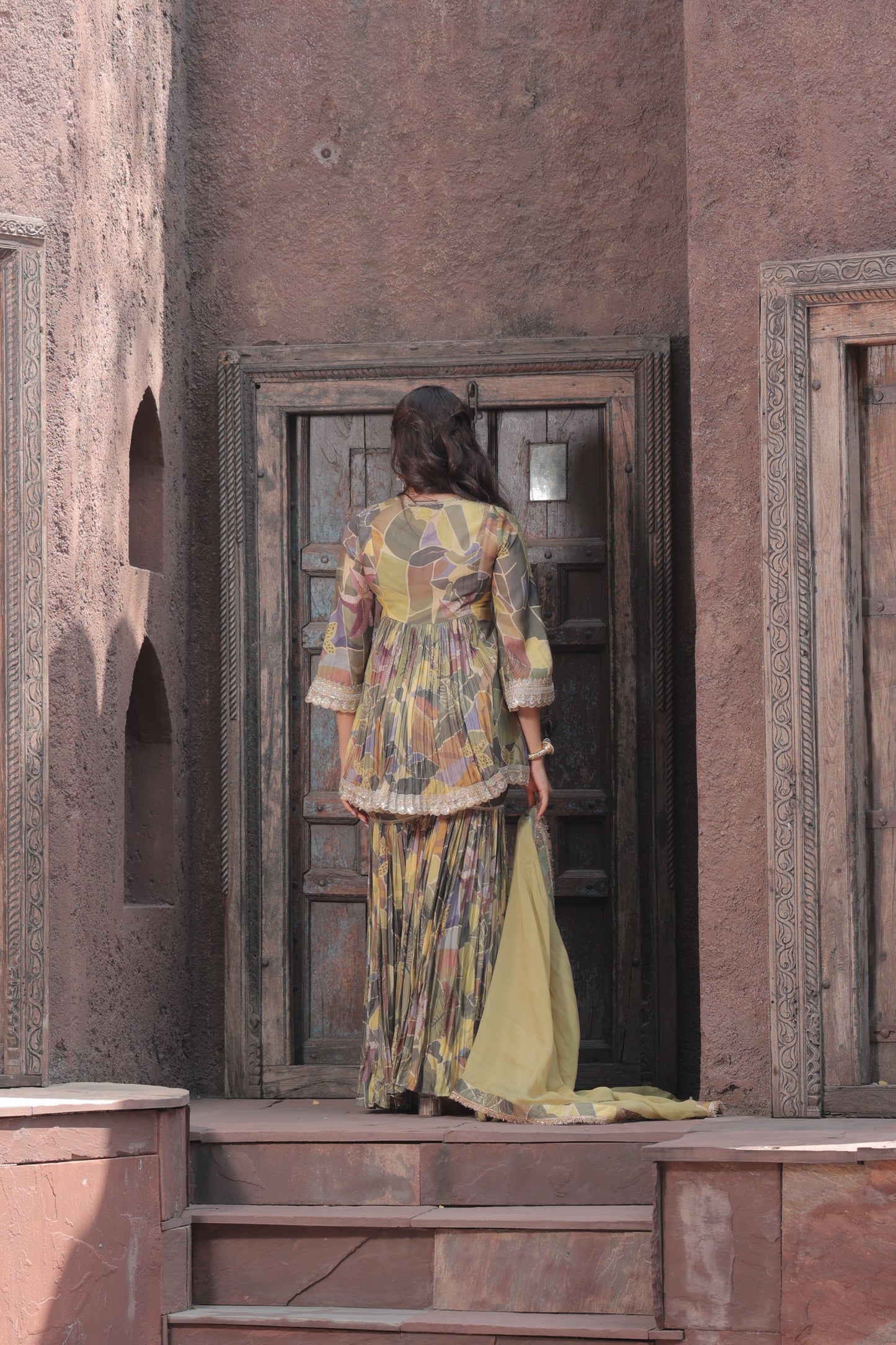 Saisha A-Line Sharara - Yellow