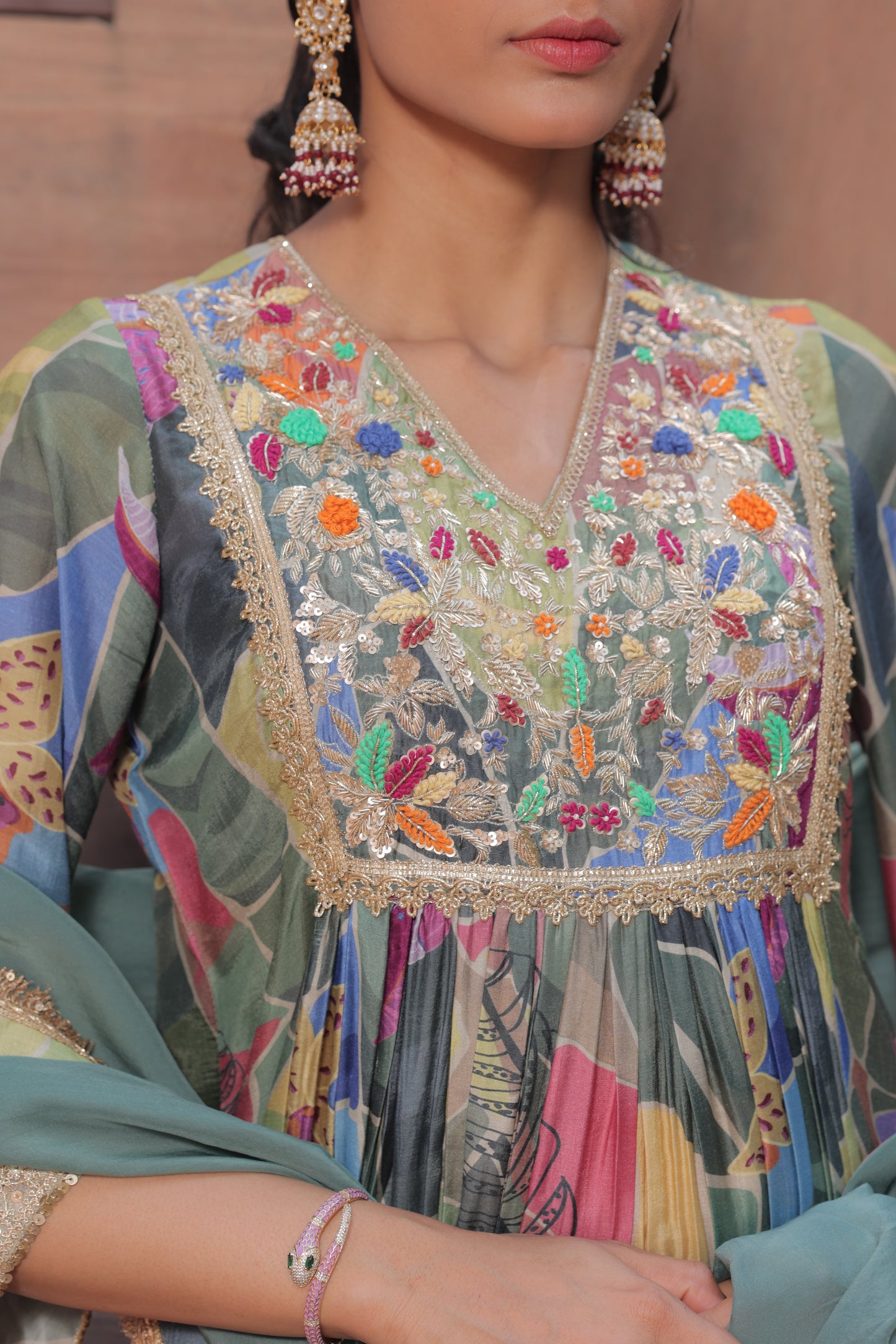 Saisha A-Line Sharara - Blue