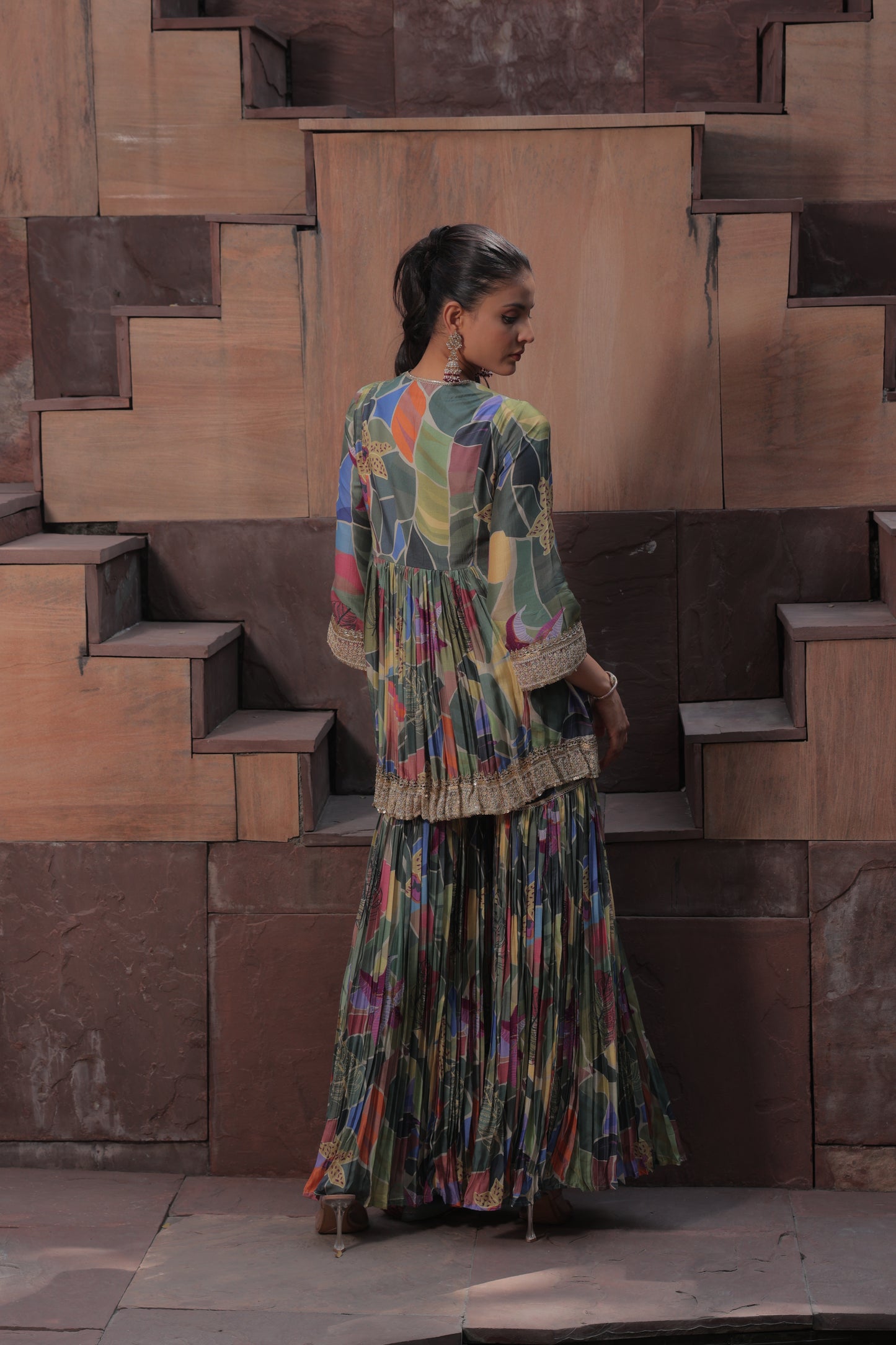 Saisha A-Line Sharara - Blue