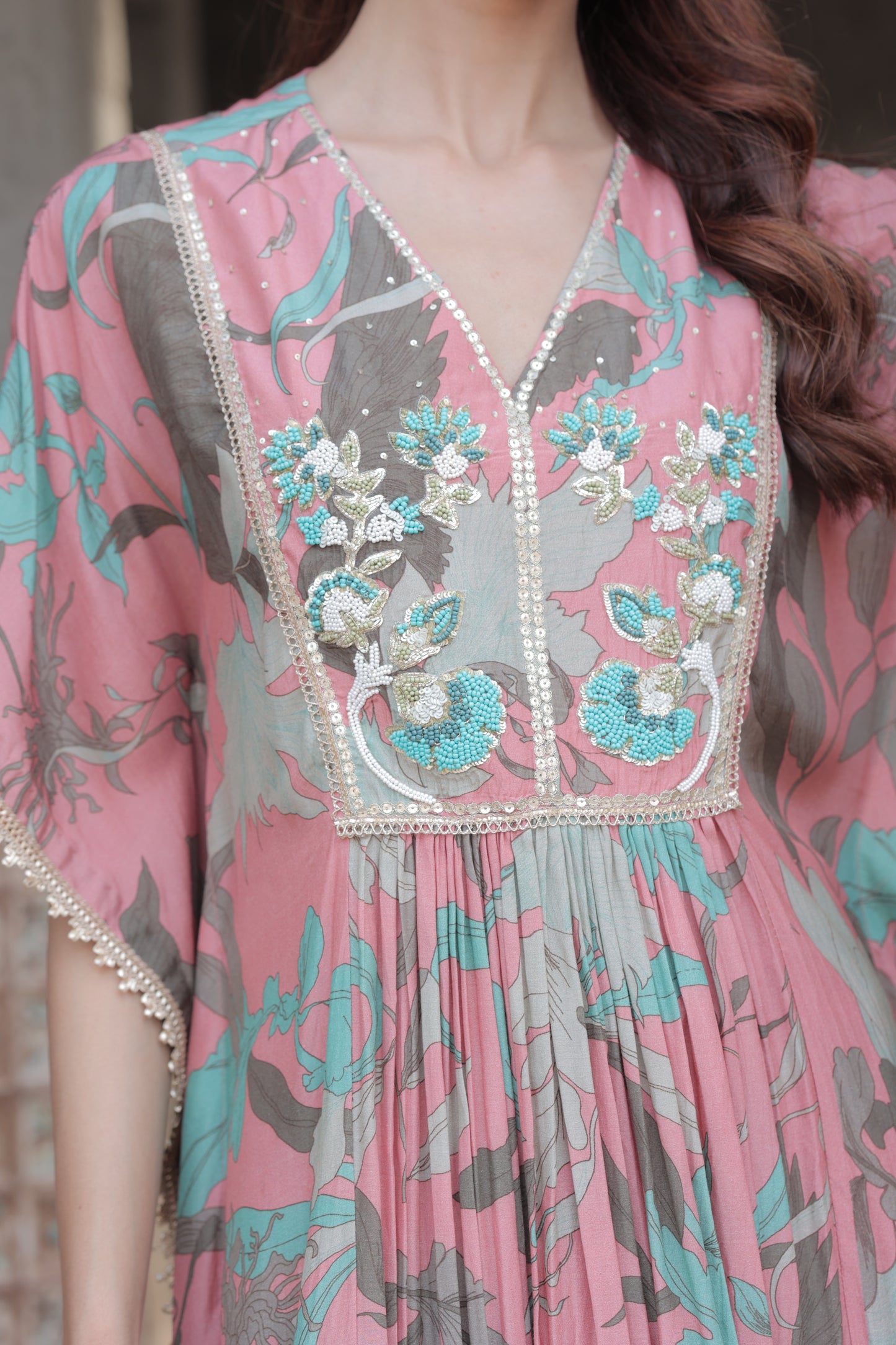 Inaaya Kaftan Sharara - Pink