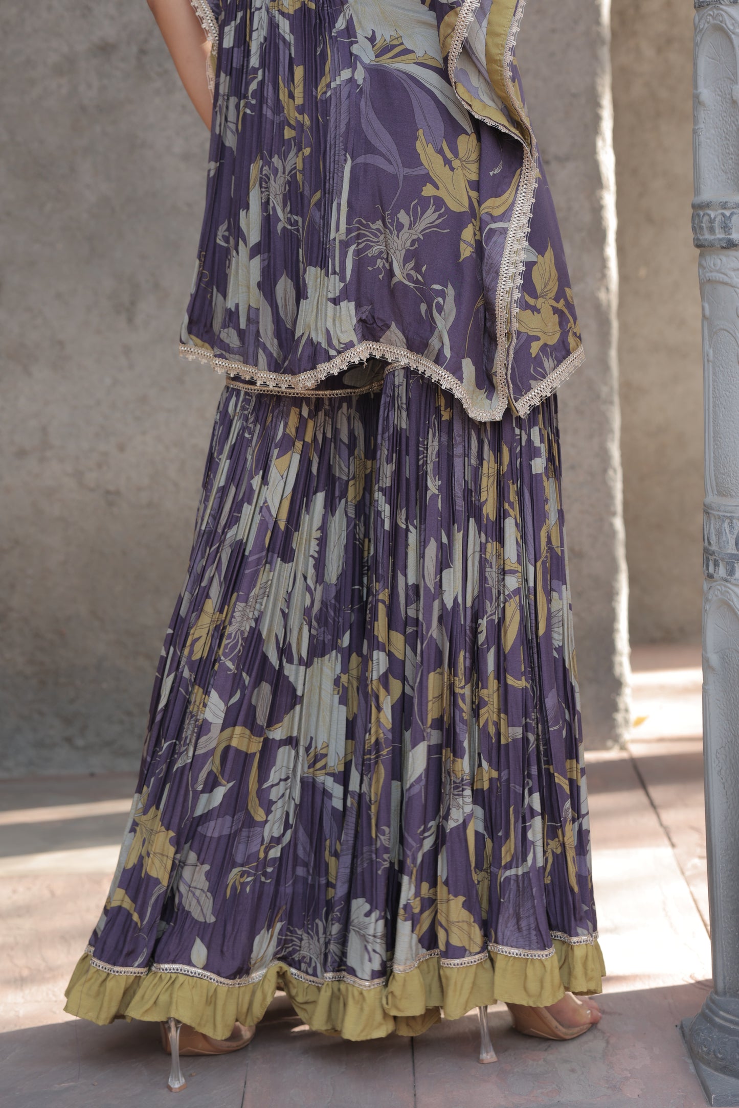 Inaaya Kaftan Sharara Purple