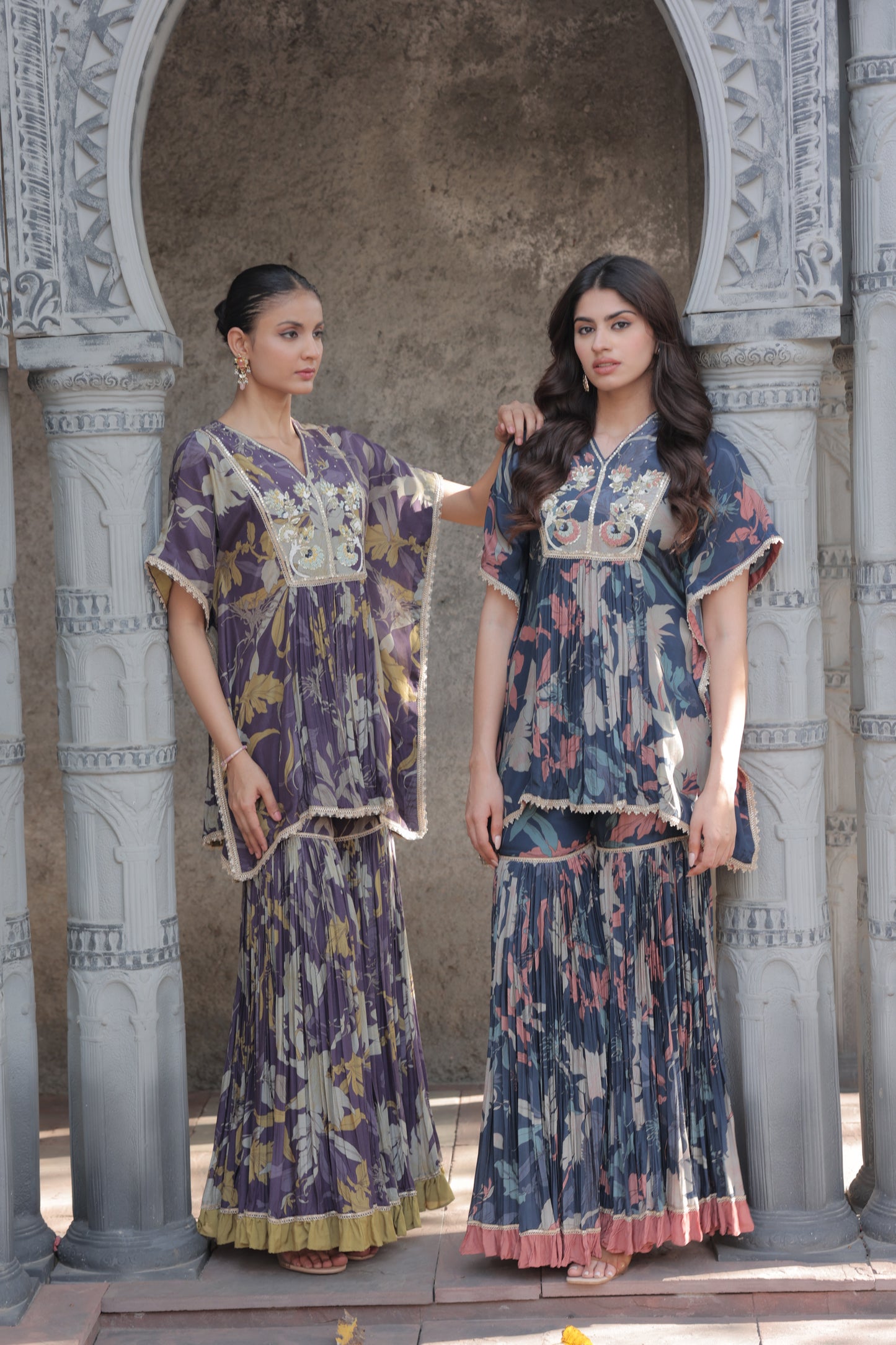 Inaaya Kaftan Sharara Purple