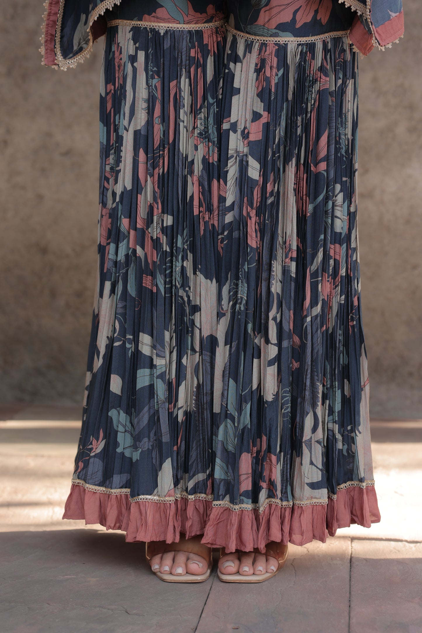 Inaaya Kaftan Sharara - Navy Blue