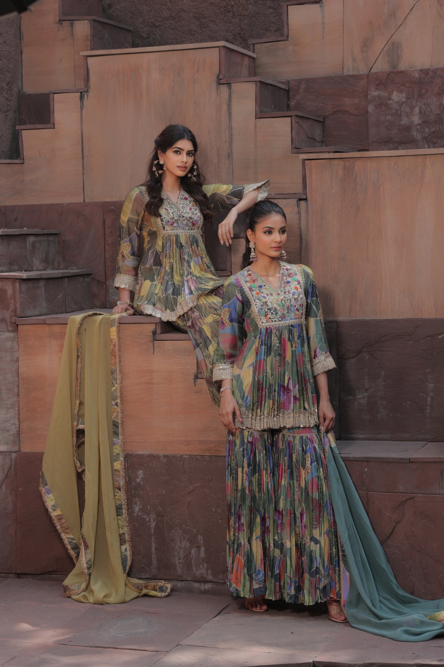 Saisha A-Line Sharara - Yellow