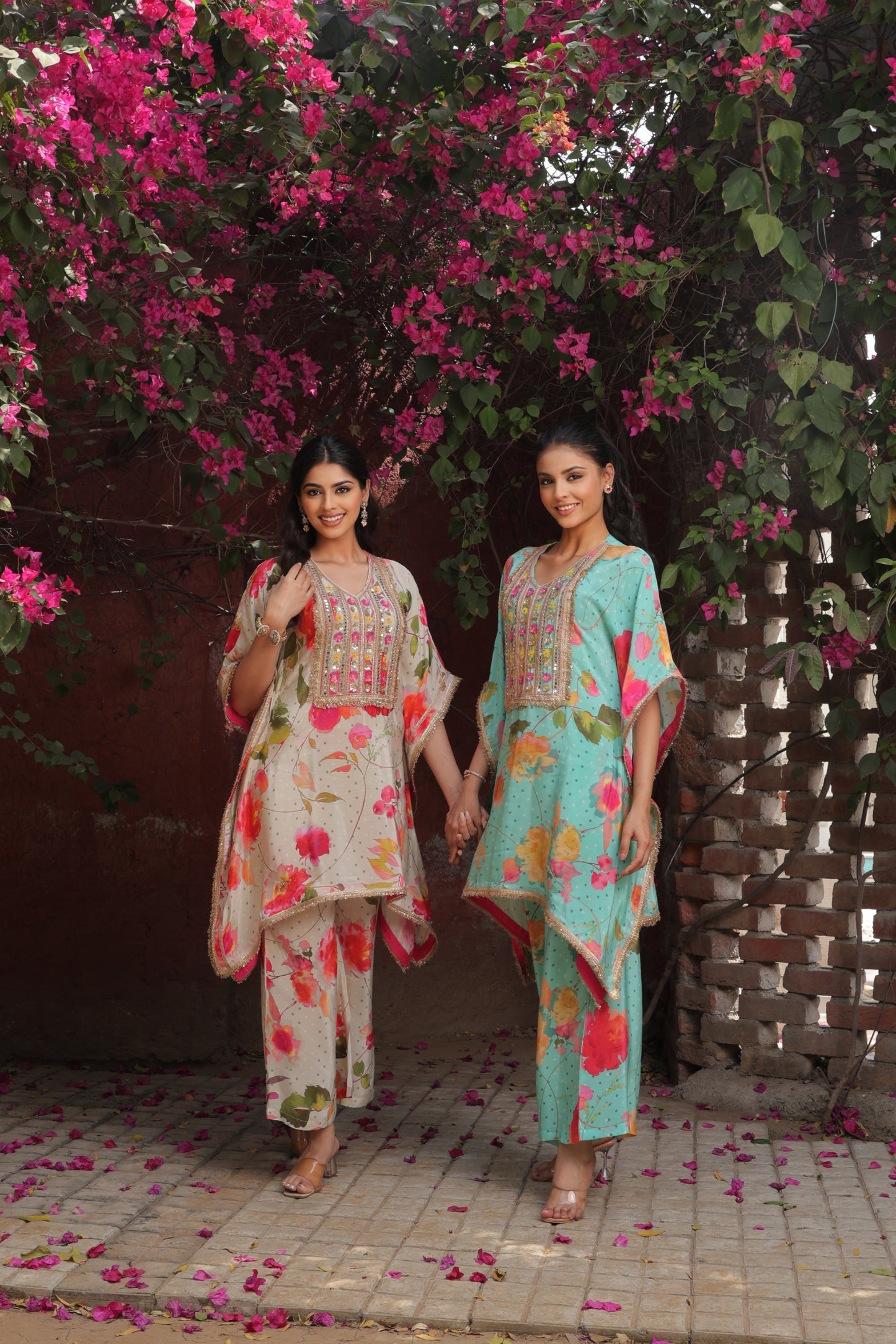 Cherry Blossom Kaftan - White