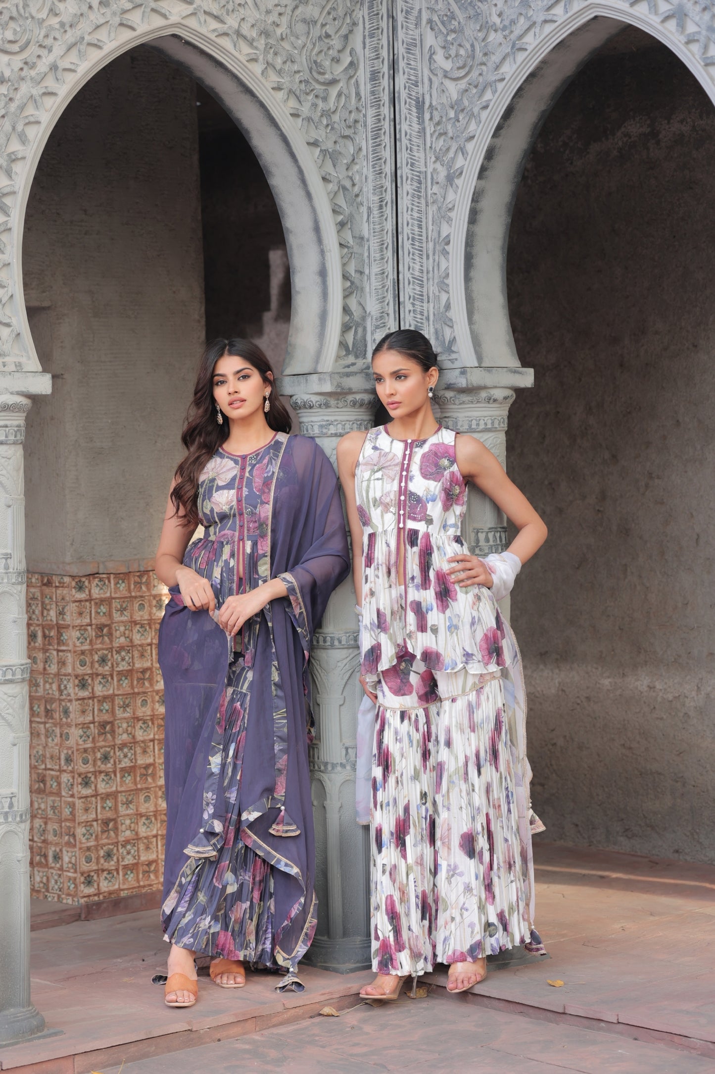 Dandelion Peplum Sharara - White