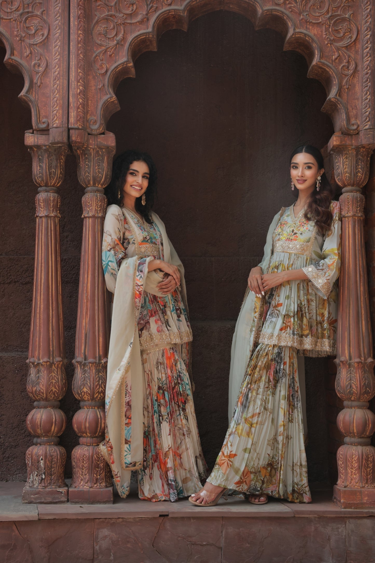 Reyna A-Line Sharara - Green