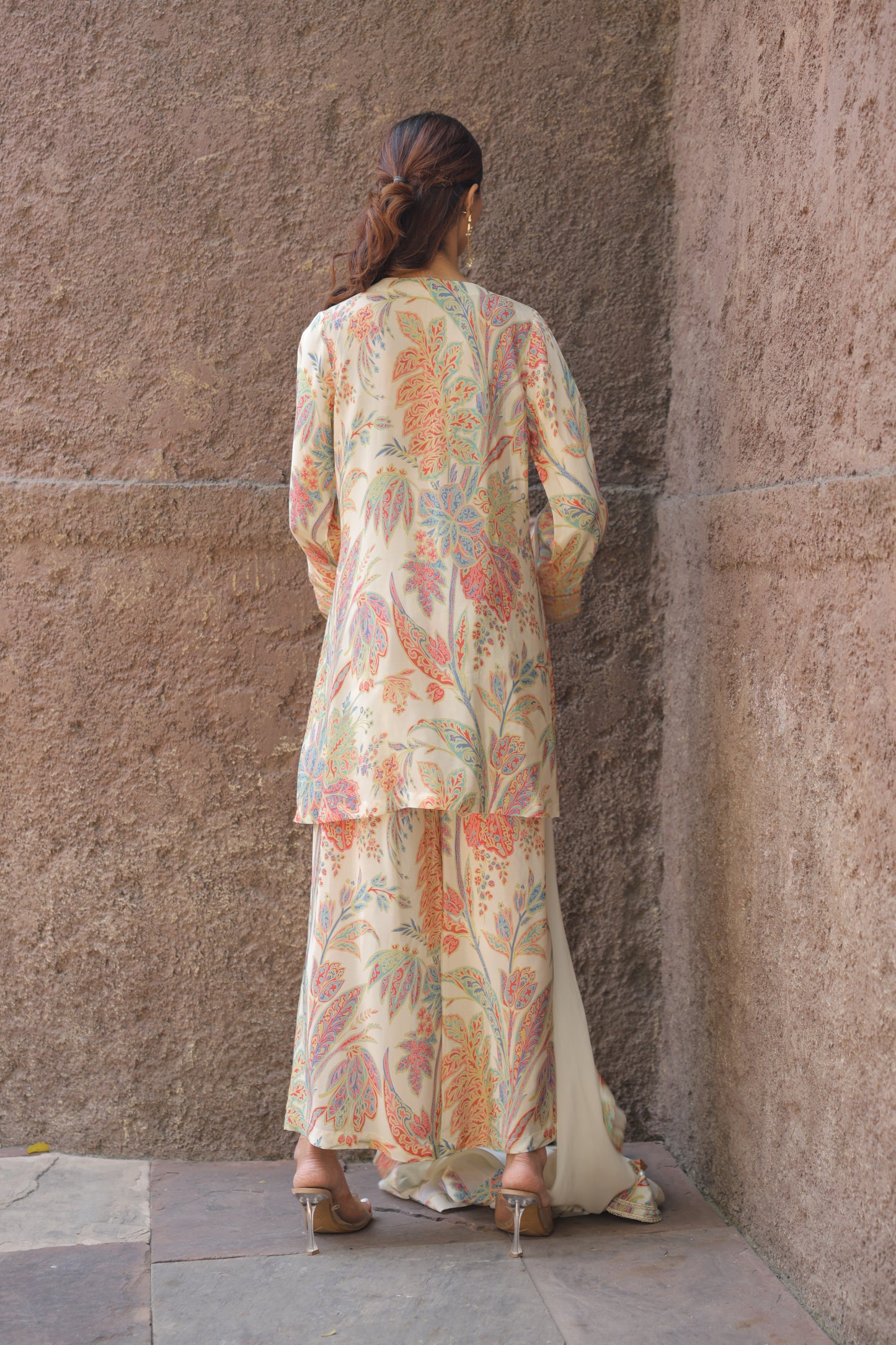 Noor Floral Suit - White