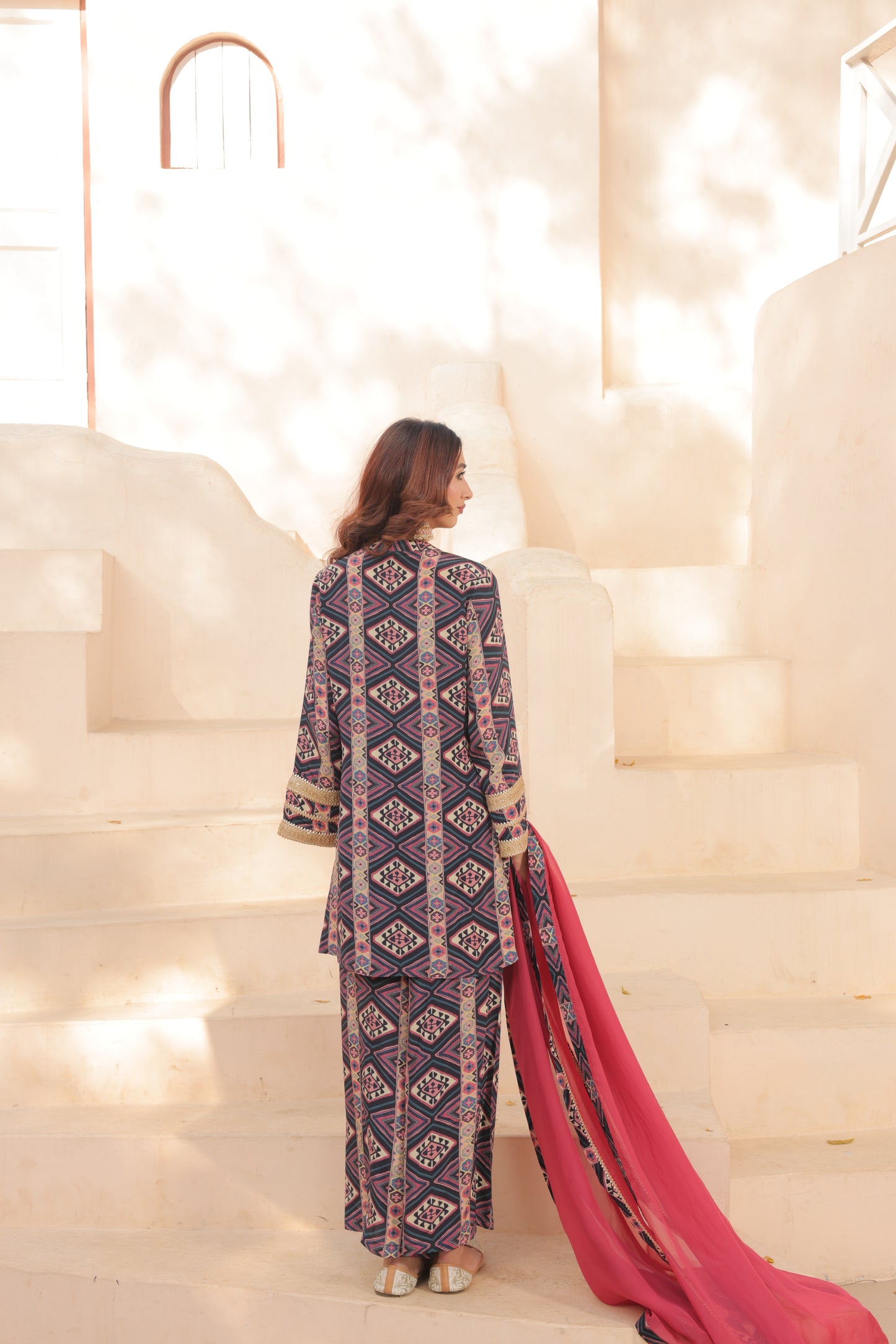 Nia Chevron Suit - Purple