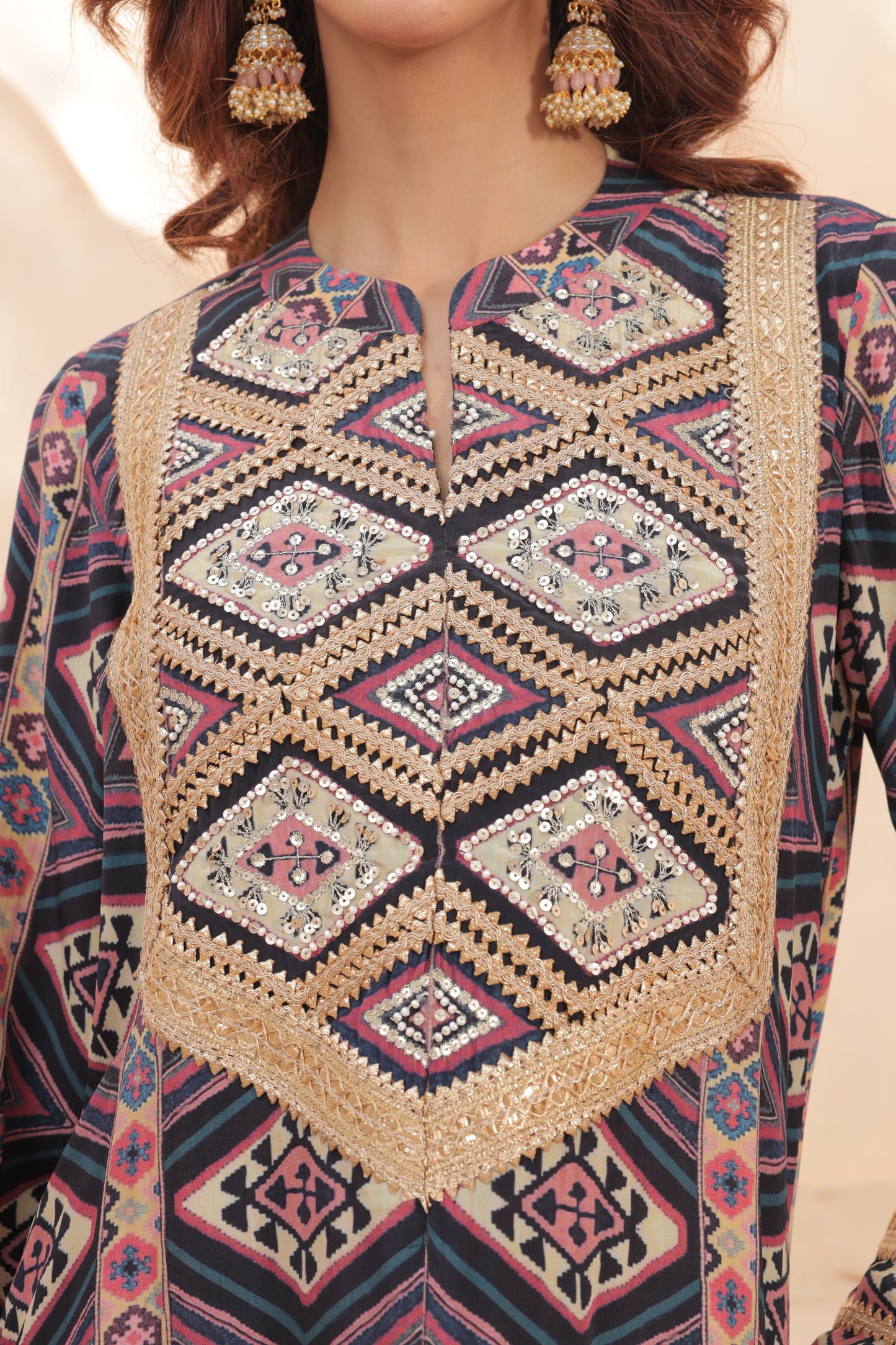 Nia Chevron Suit - Purple