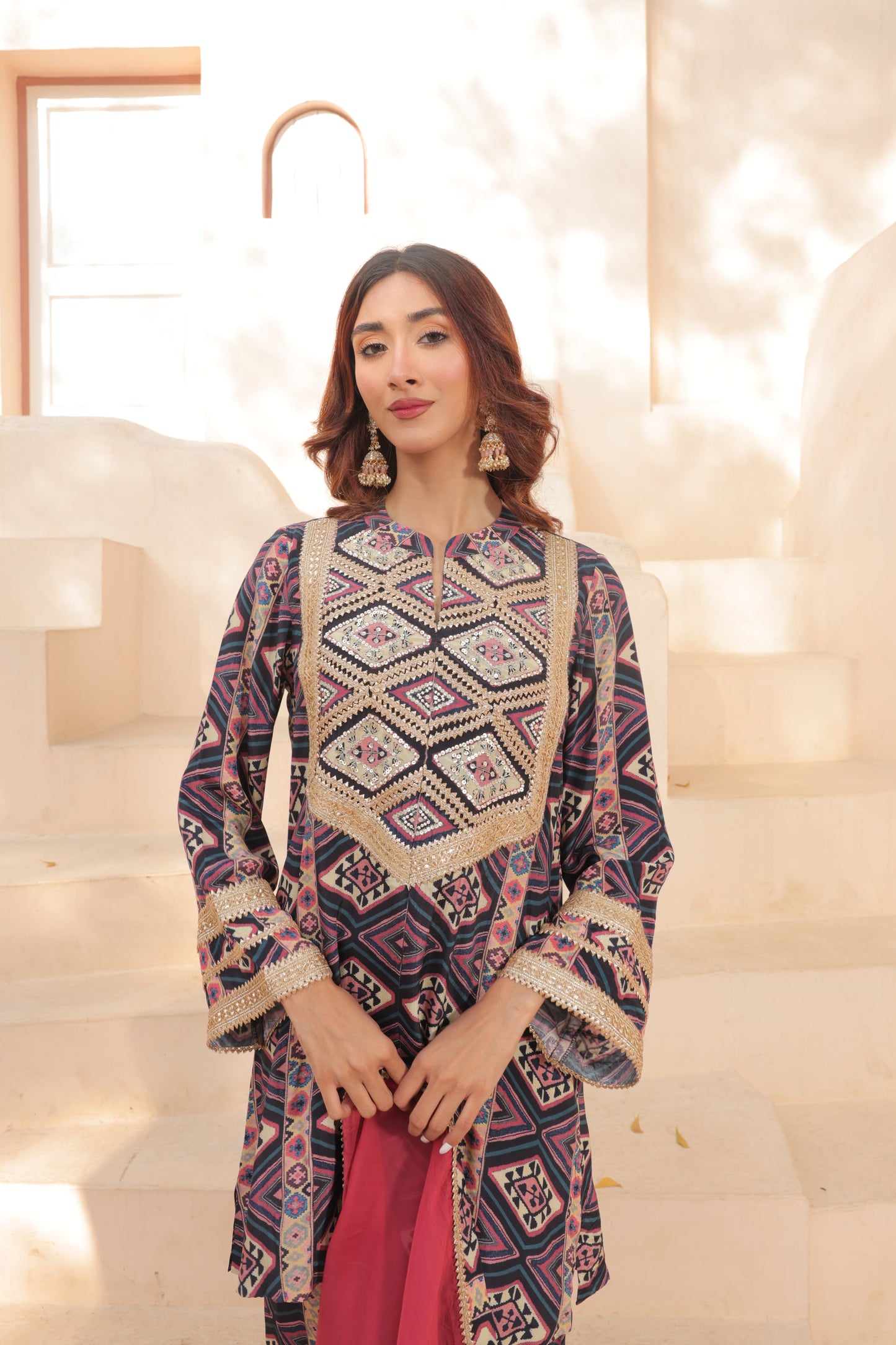Nia Chevron Suit - Purple