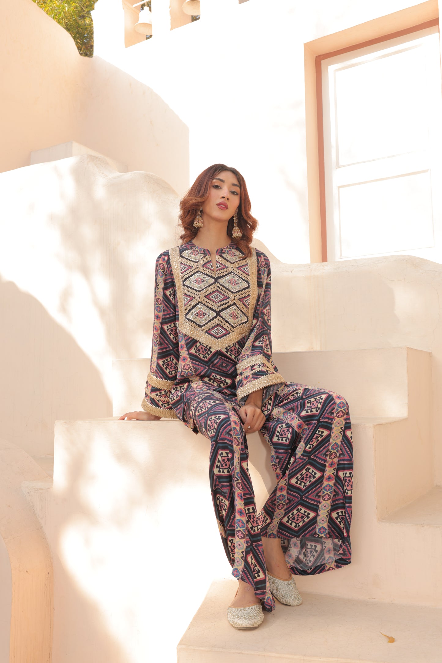 Nia Chevron Suit - Purple