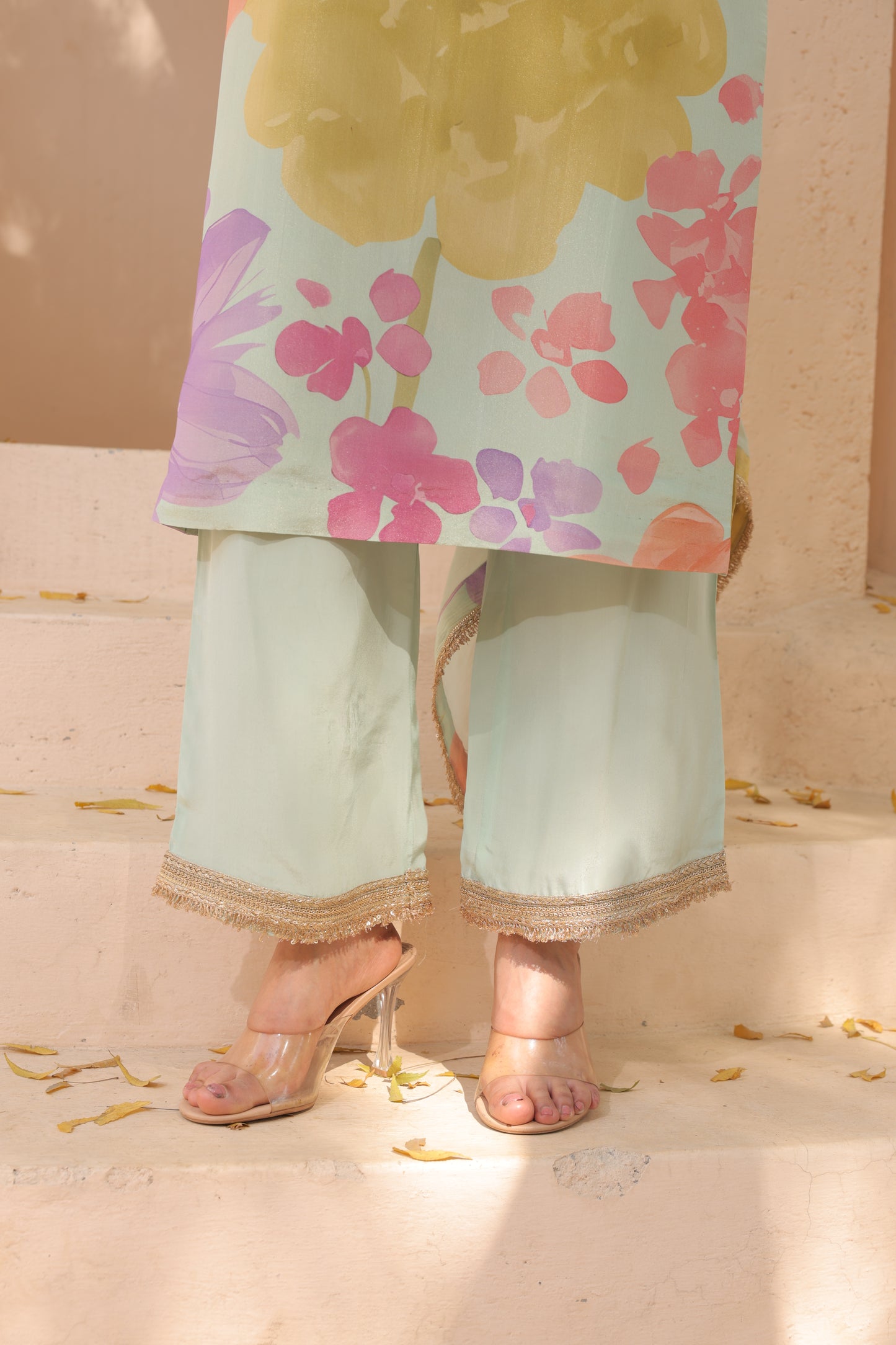 Saaz Organza Suit - Blue