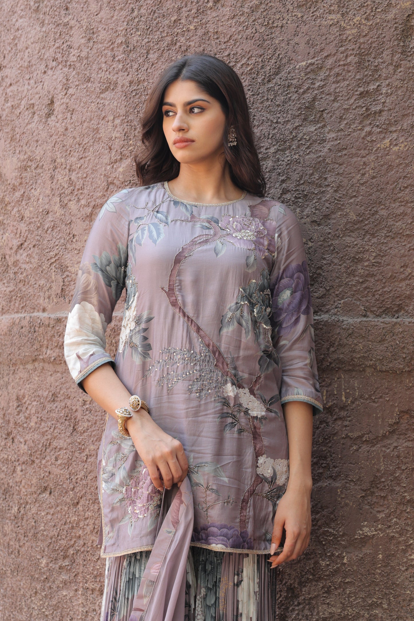 Leher Sharara - Purple