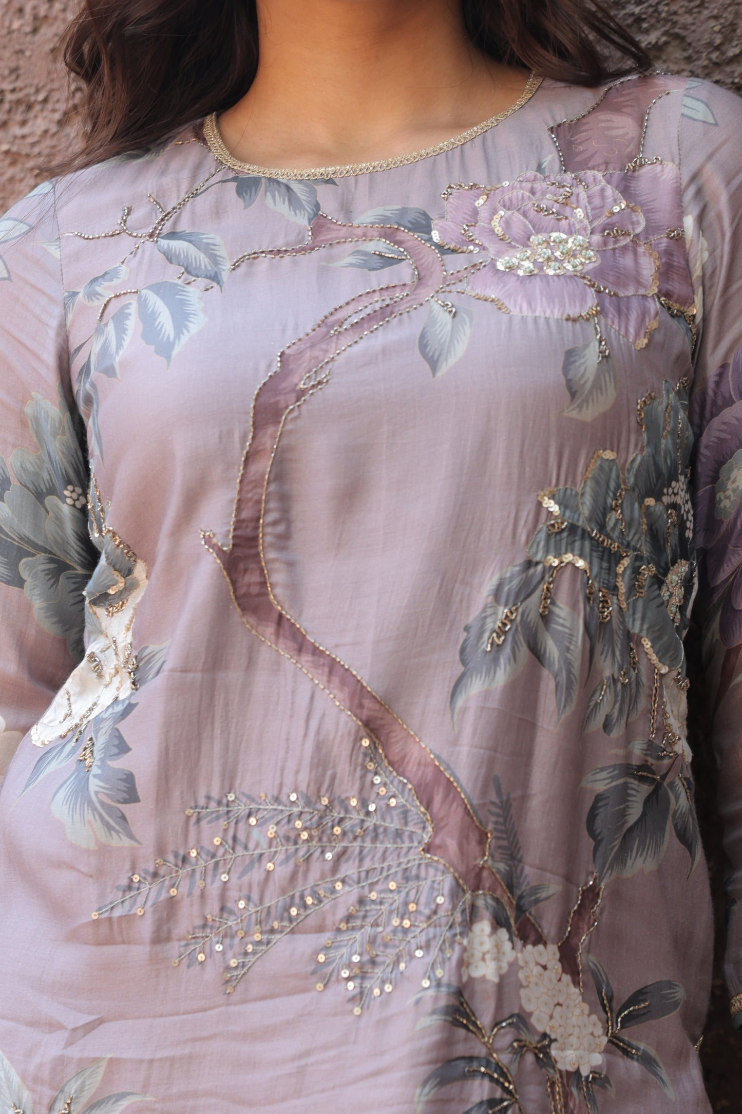 Leher Sharara - Purple