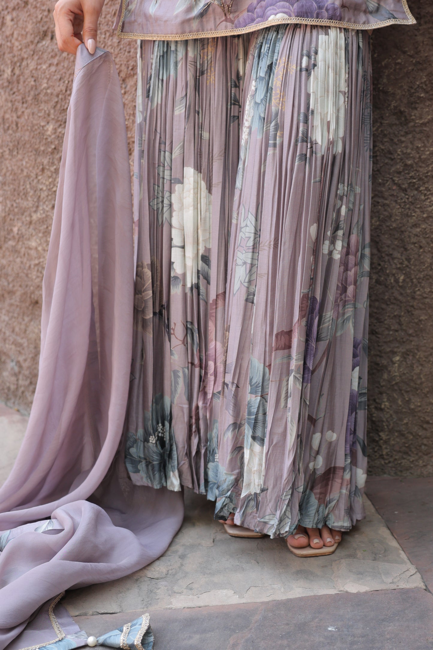Leher Sharara - Purple