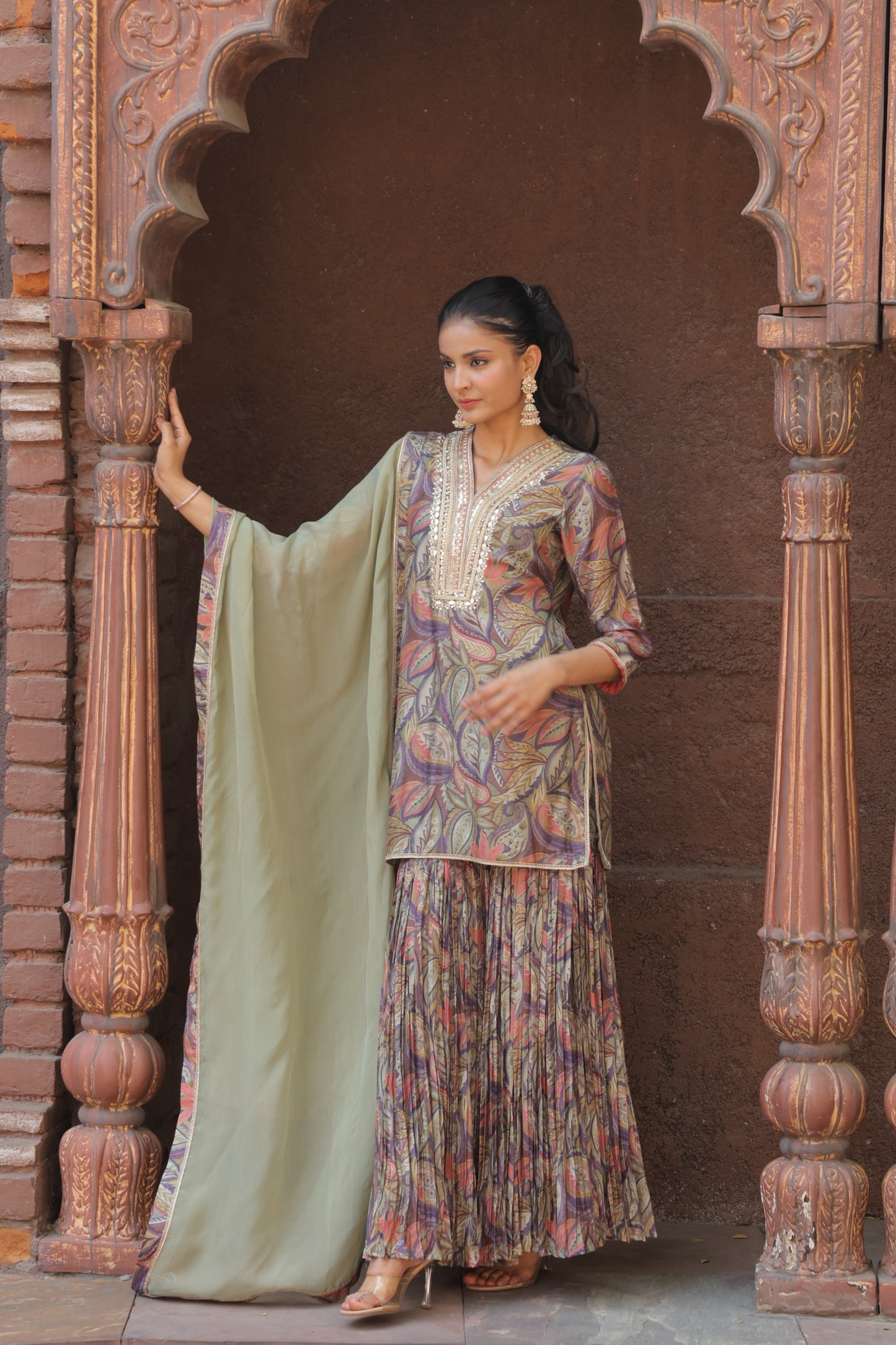 Rowan Kurta Sharara - Green