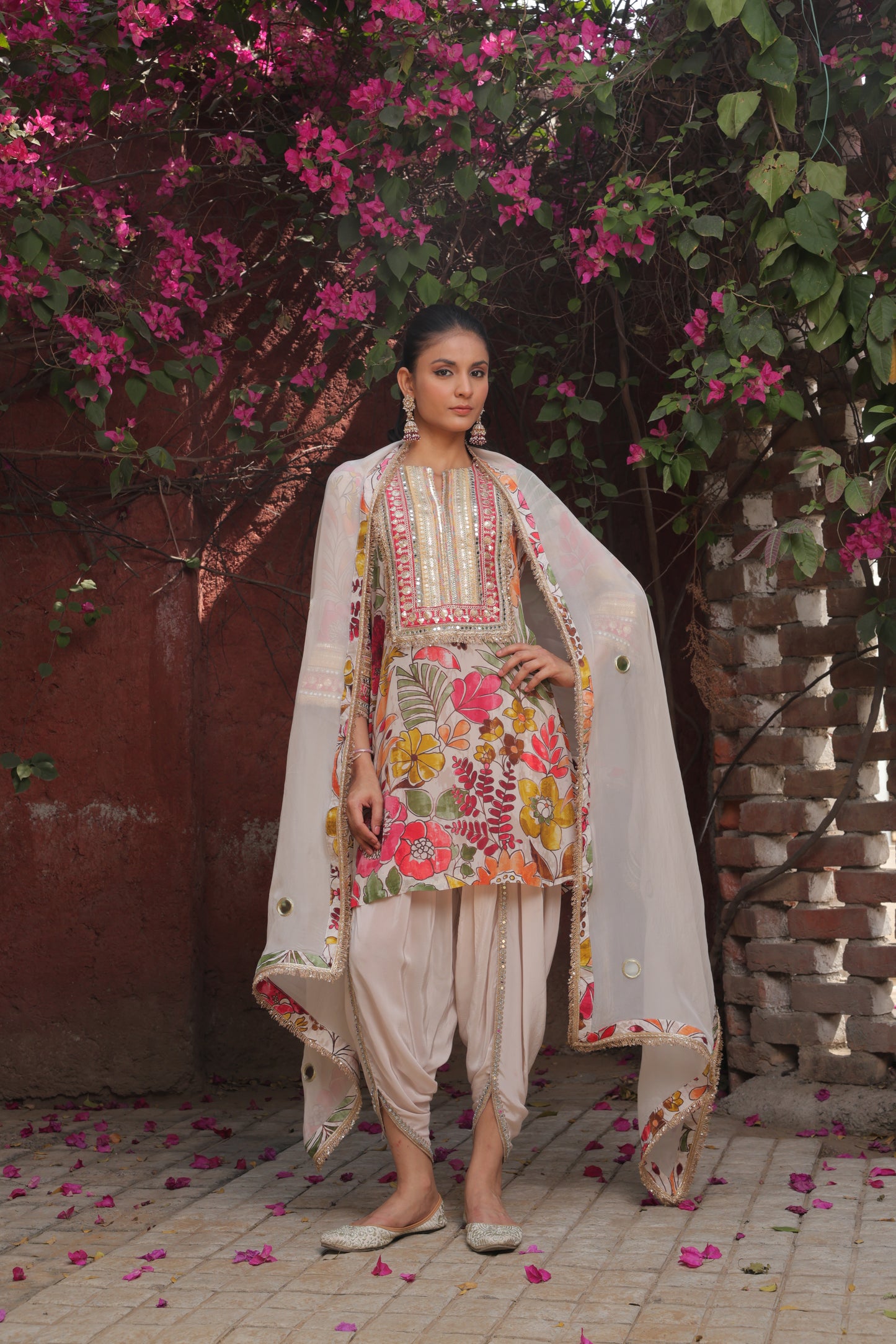 Inayat Tulip Dhoti - White