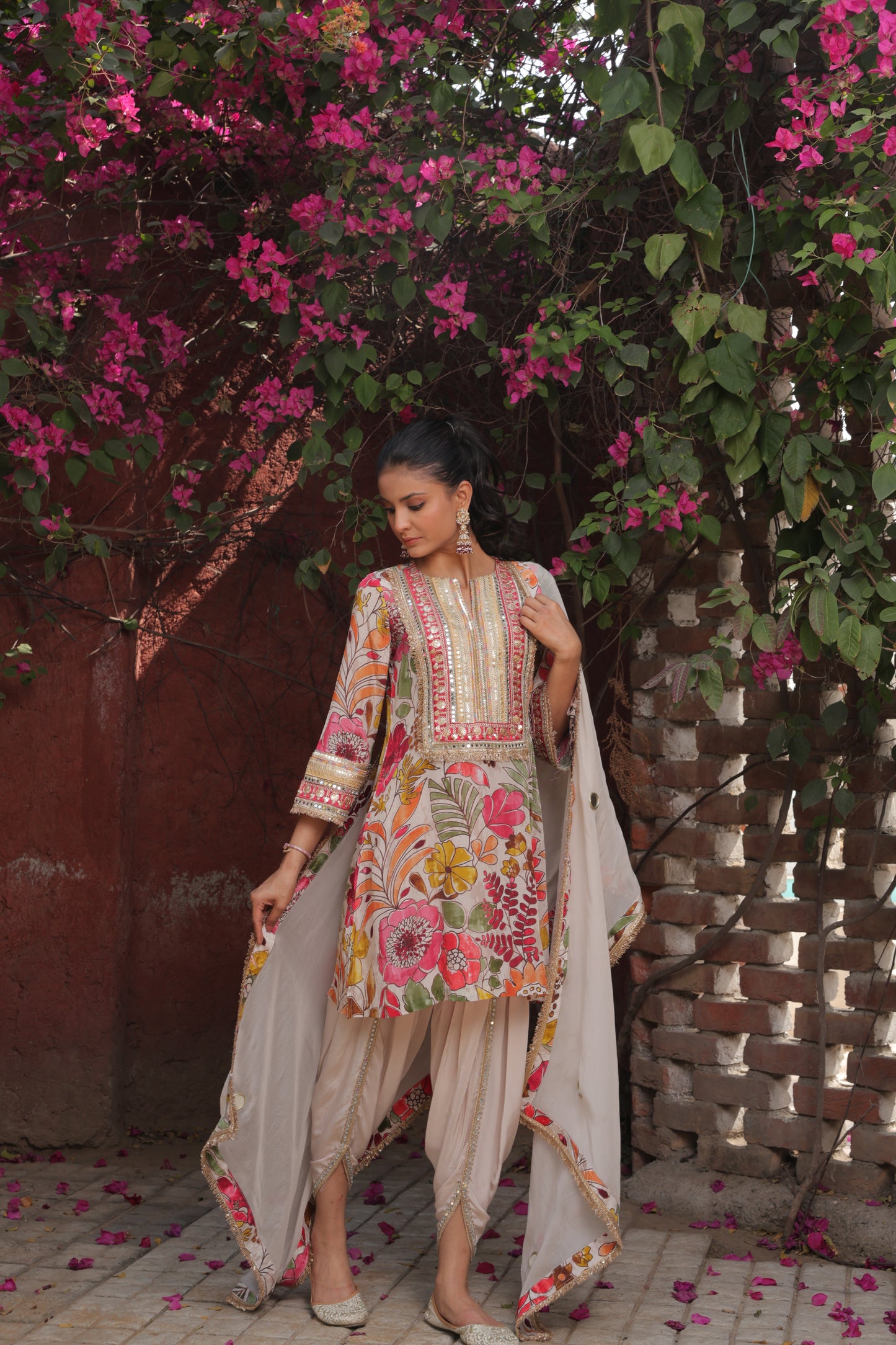 Inayat Tulip Dhoti - White