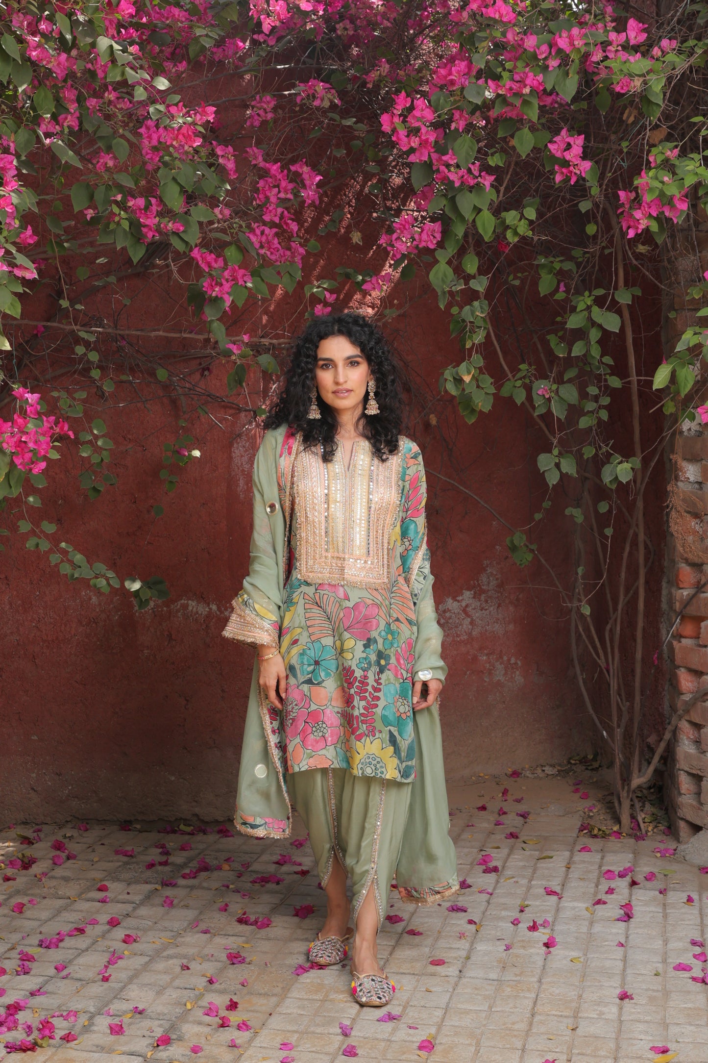Inayat Tulip Dhoti - Green