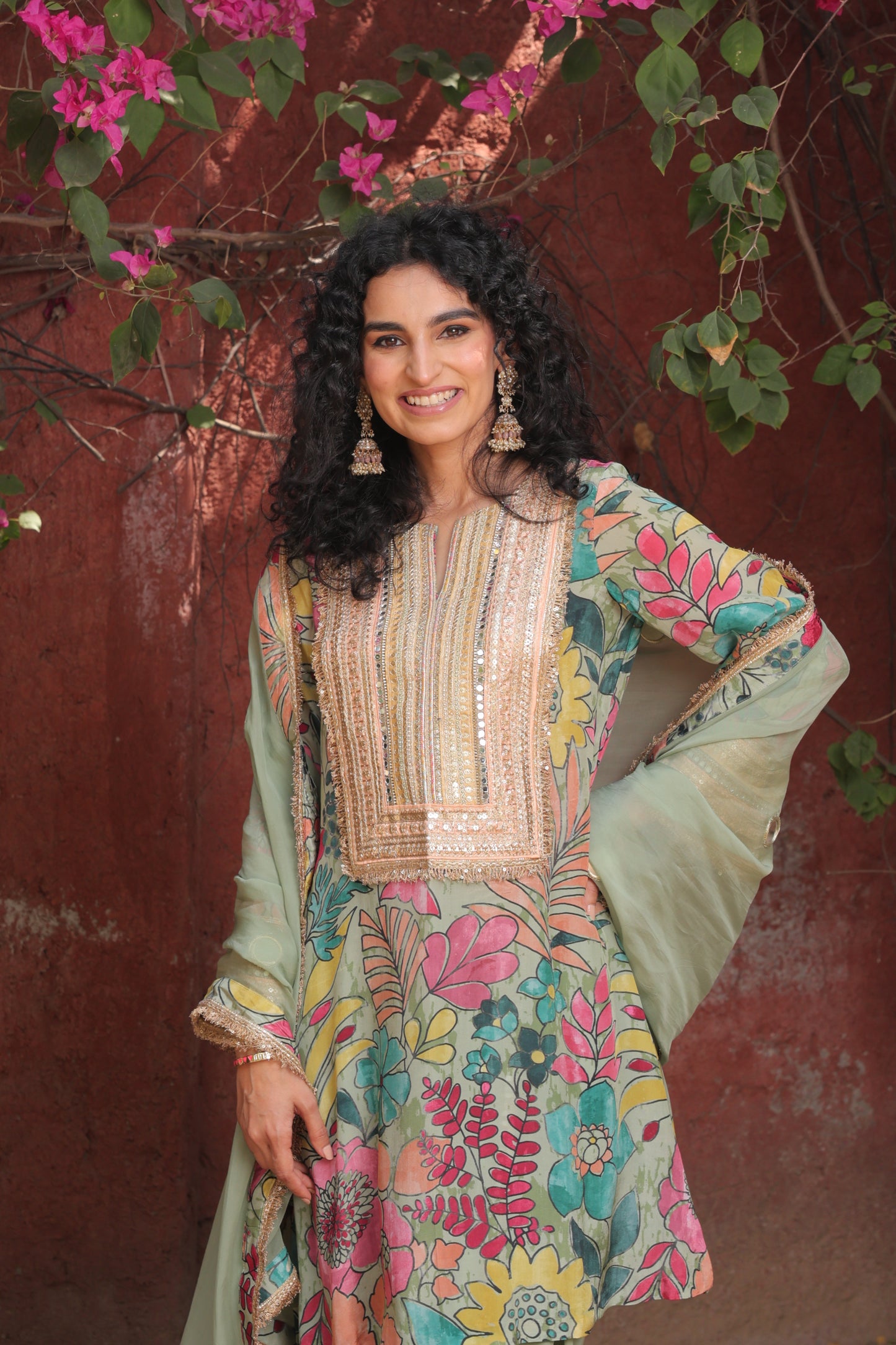 Inayat Tulip Dhoti - Green