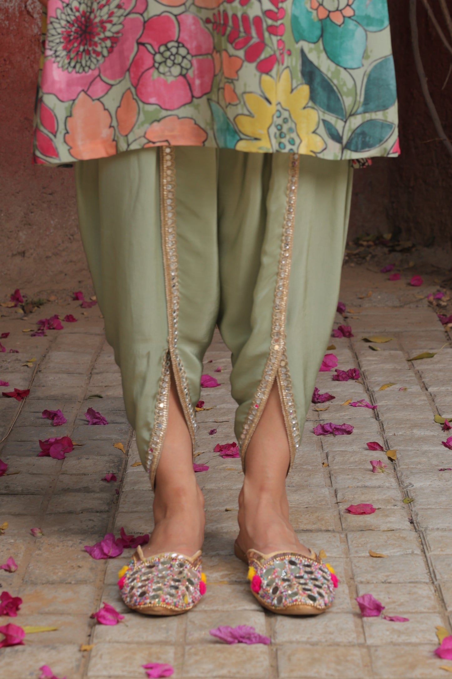 Inayat Tulip Dhoti - Green