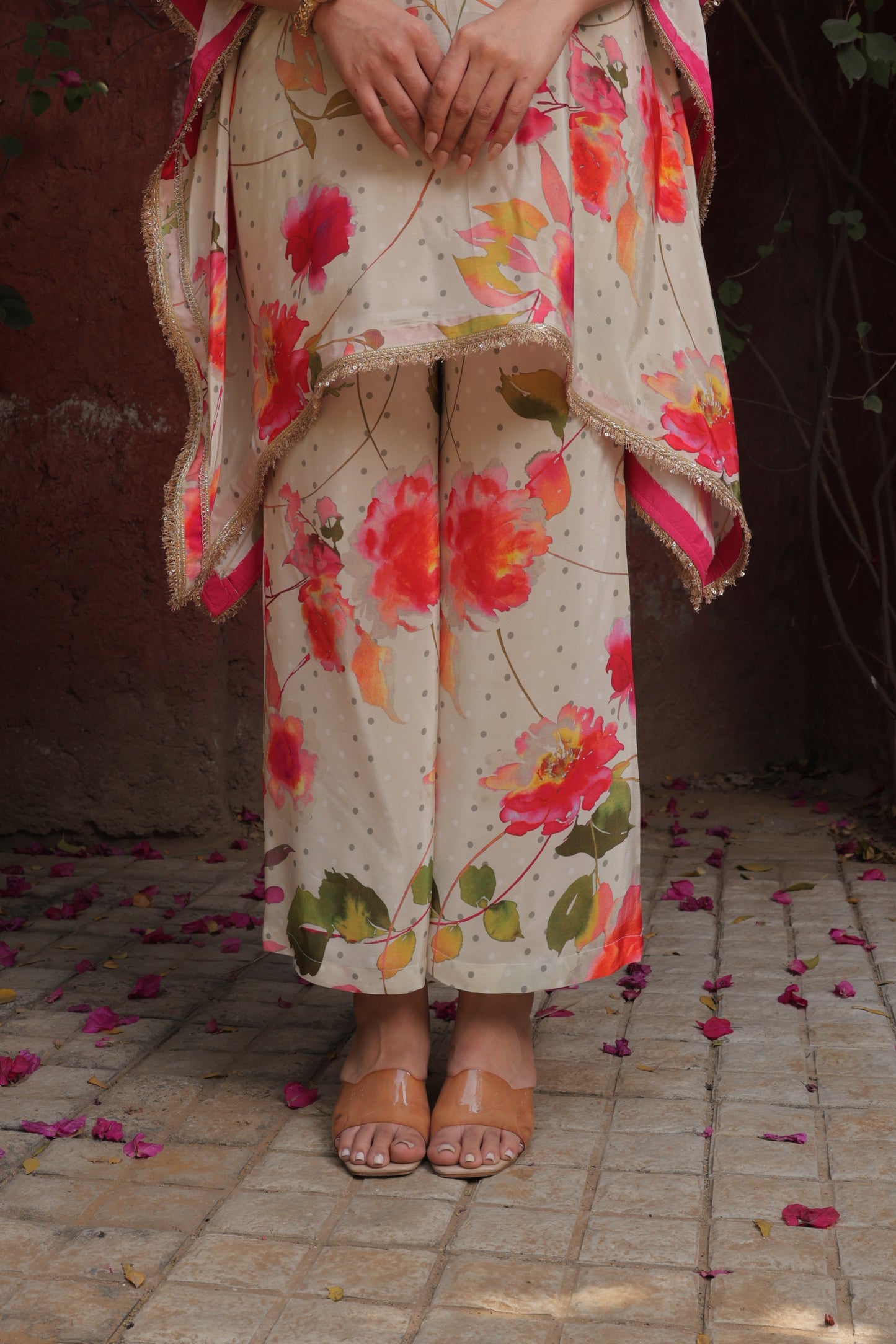 Cherry Blossom Kaftan - White
