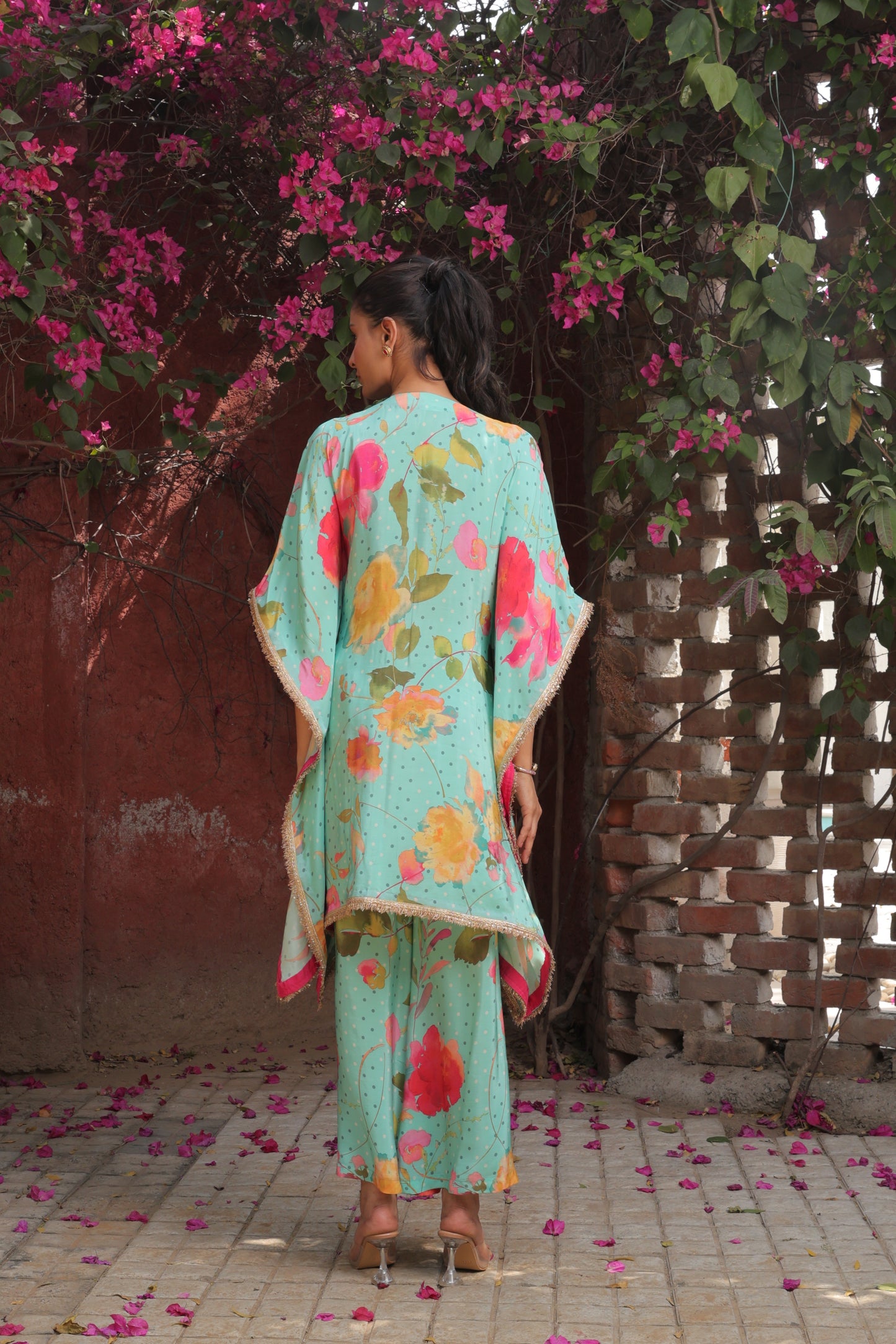 Cherry Blossom Kaftan - Green