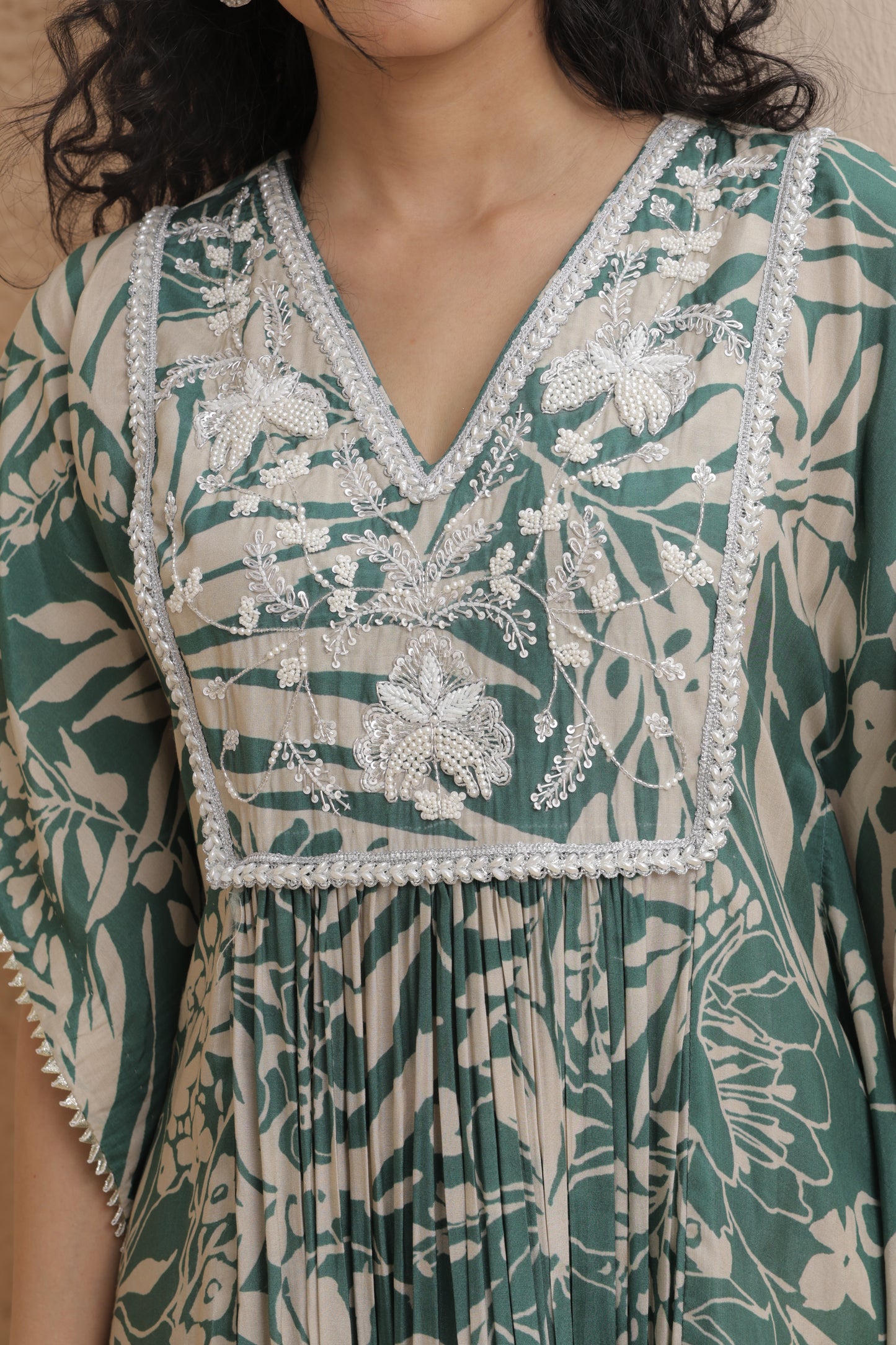 Aaina Kaftan Sharara - Green