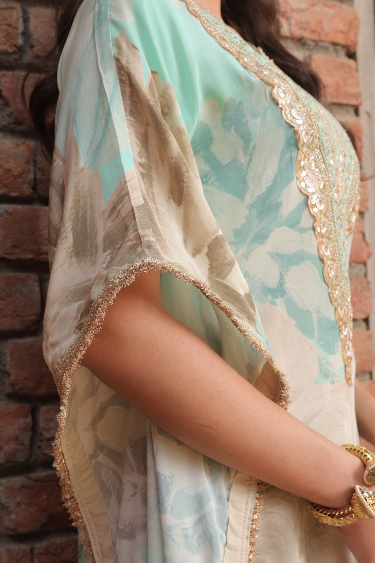 Cosmo Bloom Kaftan - Blue