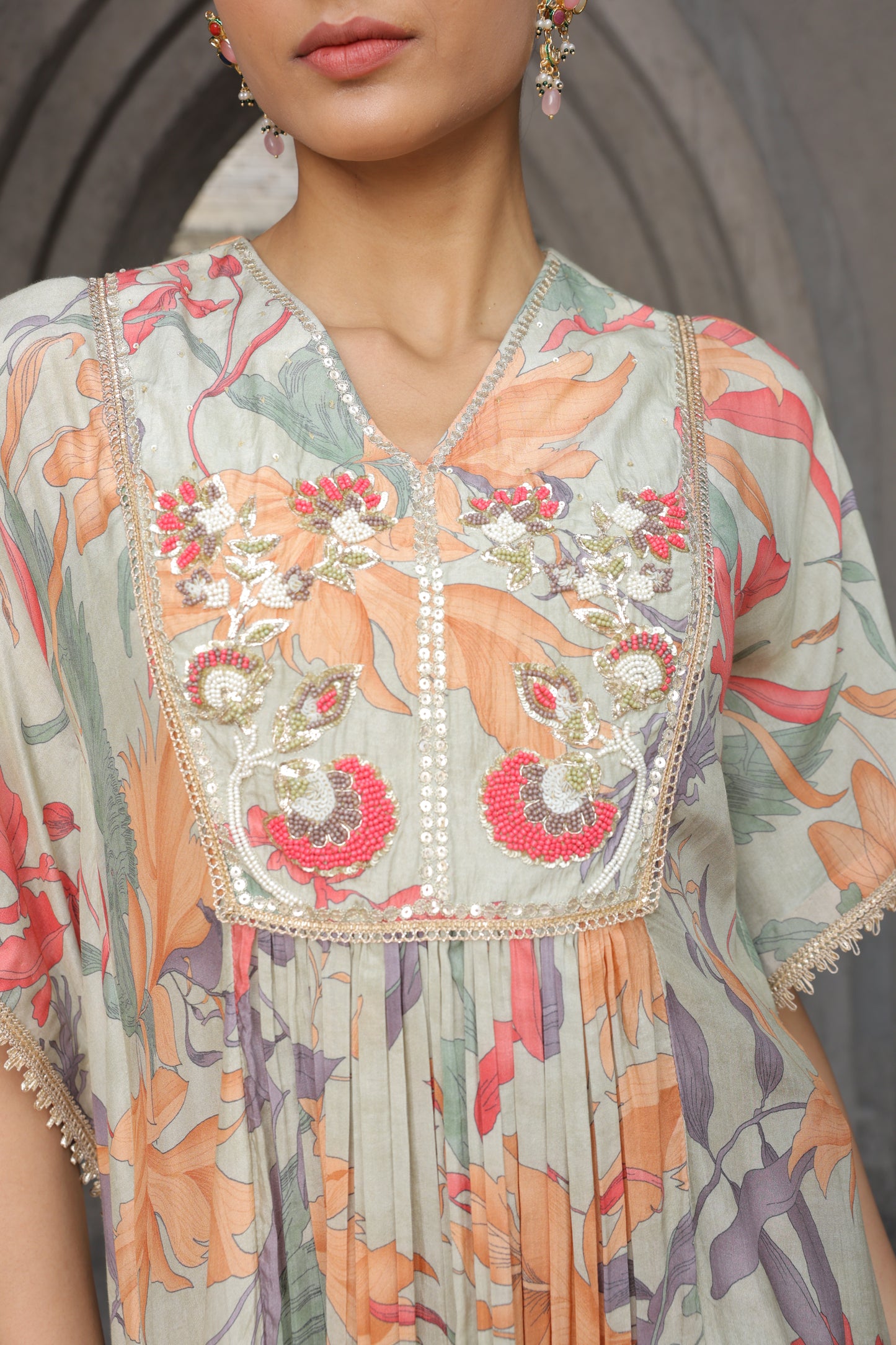 Inaaya Kaftan Sharara - Grey