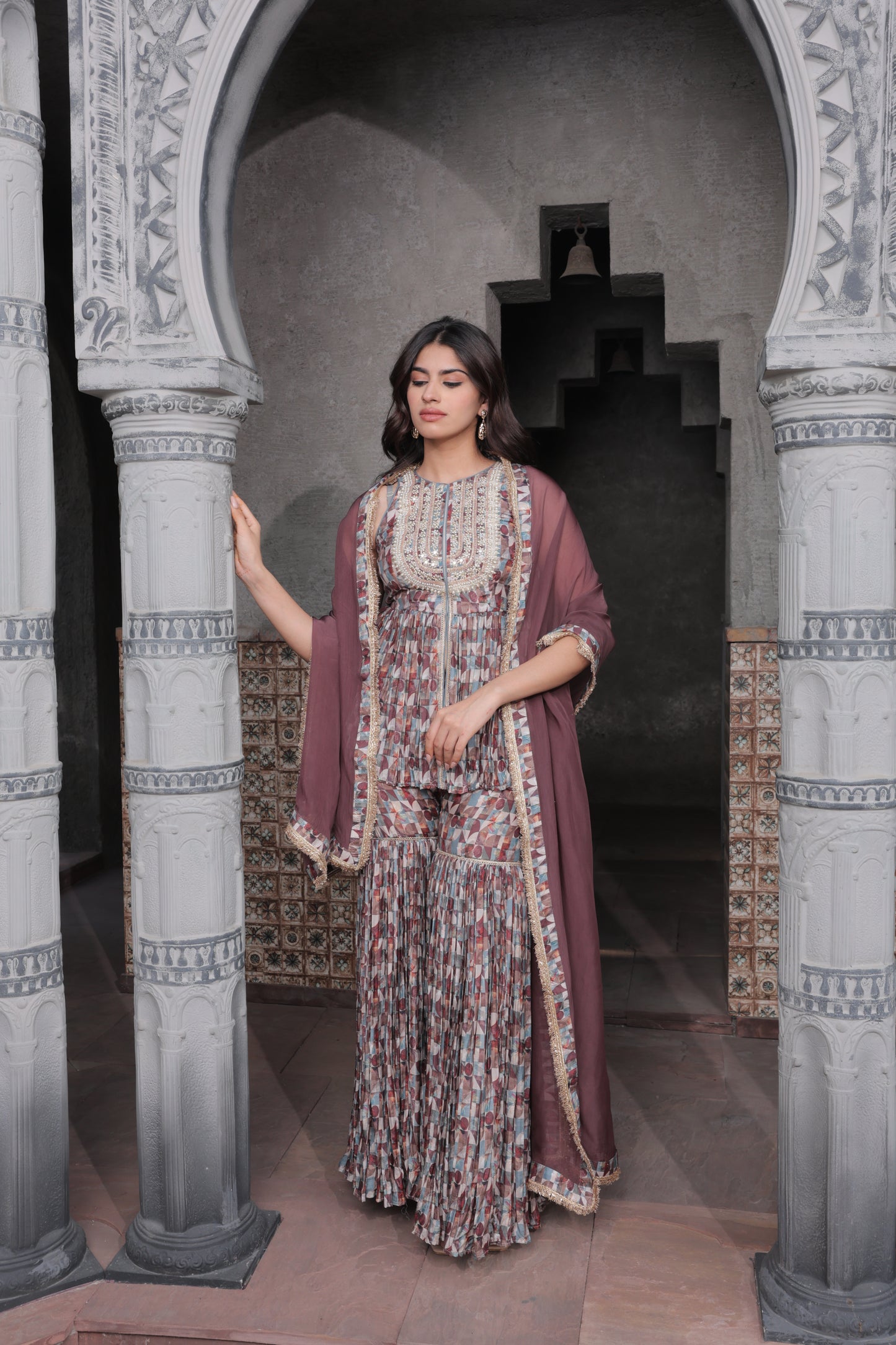Sia Cubicle Sharara - Purple