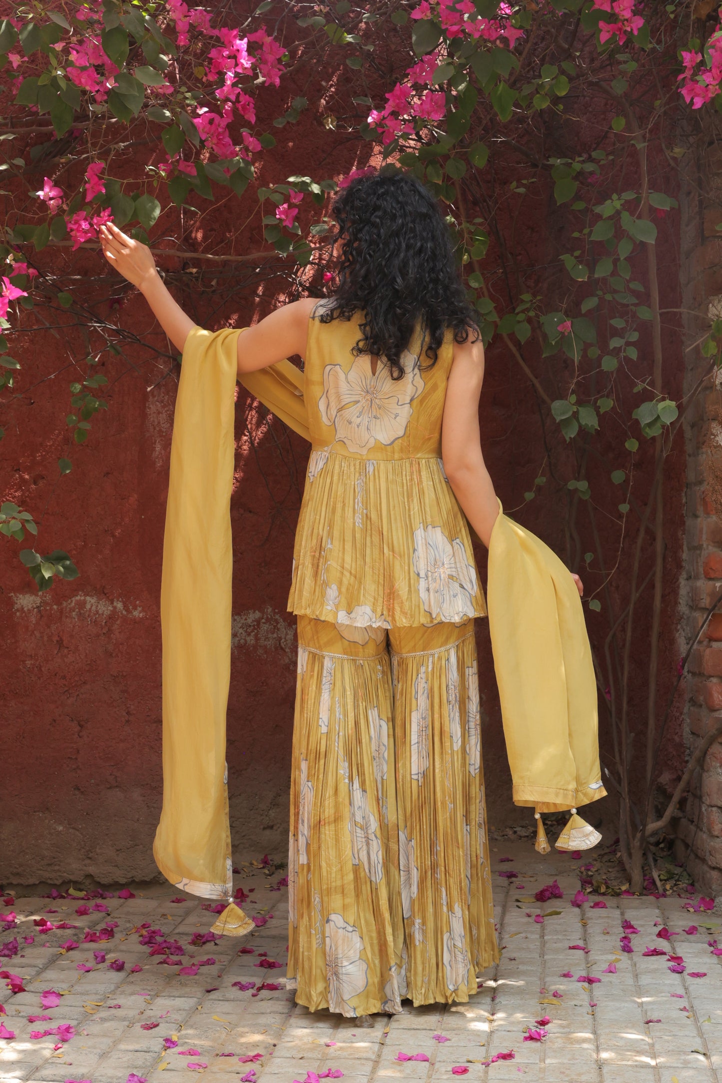 Sangria Peplum Sharara - Yellow