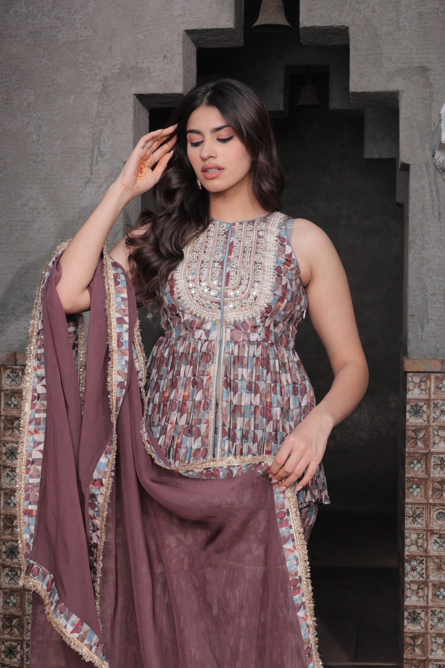 Sia Cubicle Sharara - Purple
