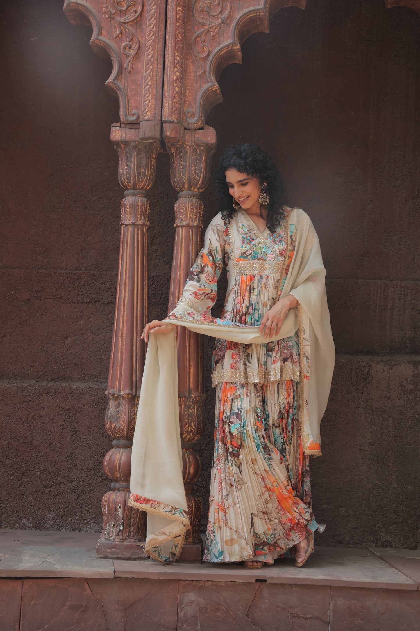 Reyna A-Line Sharara - White