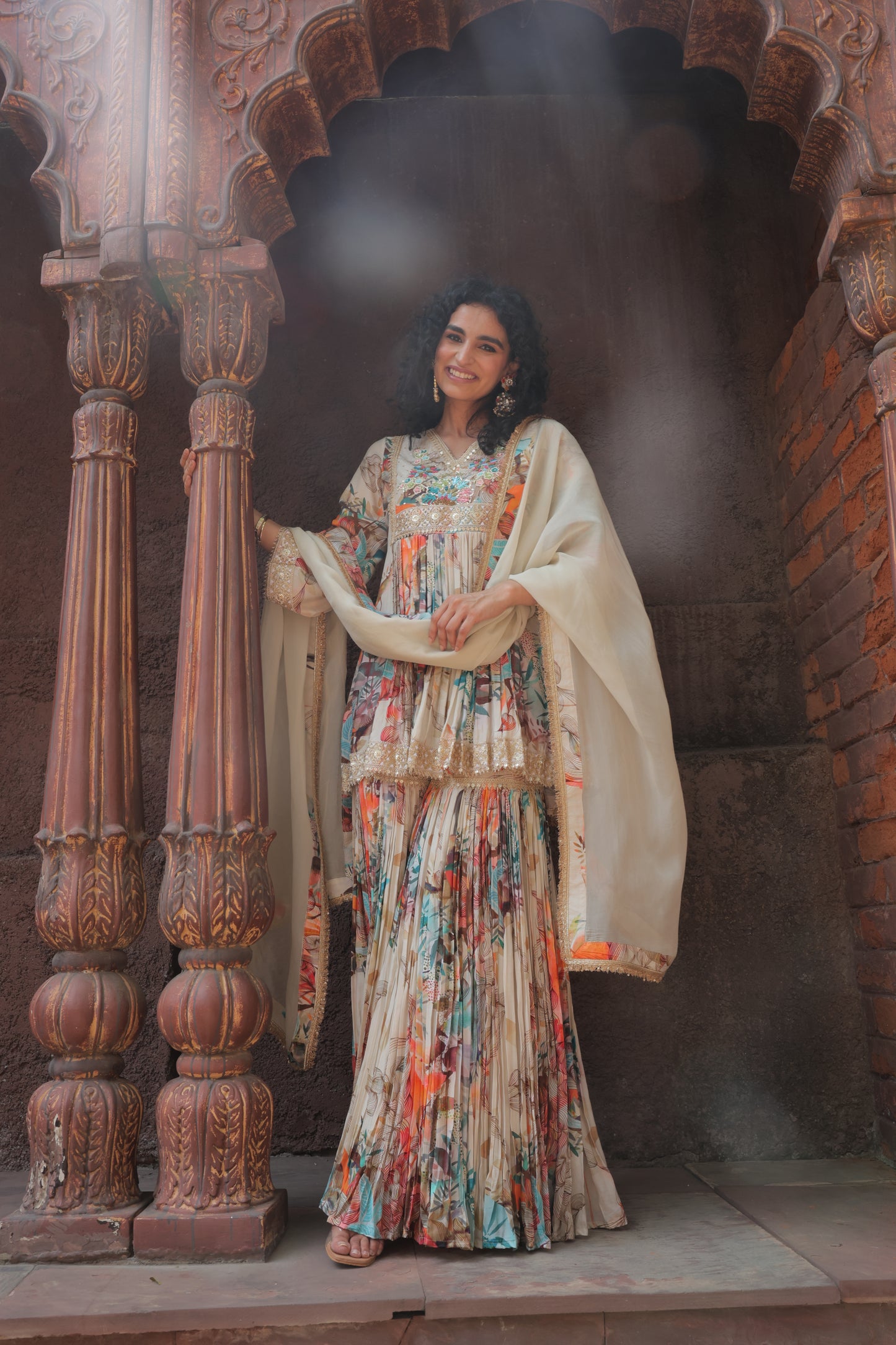 Reyna A-Line Sharara - White
