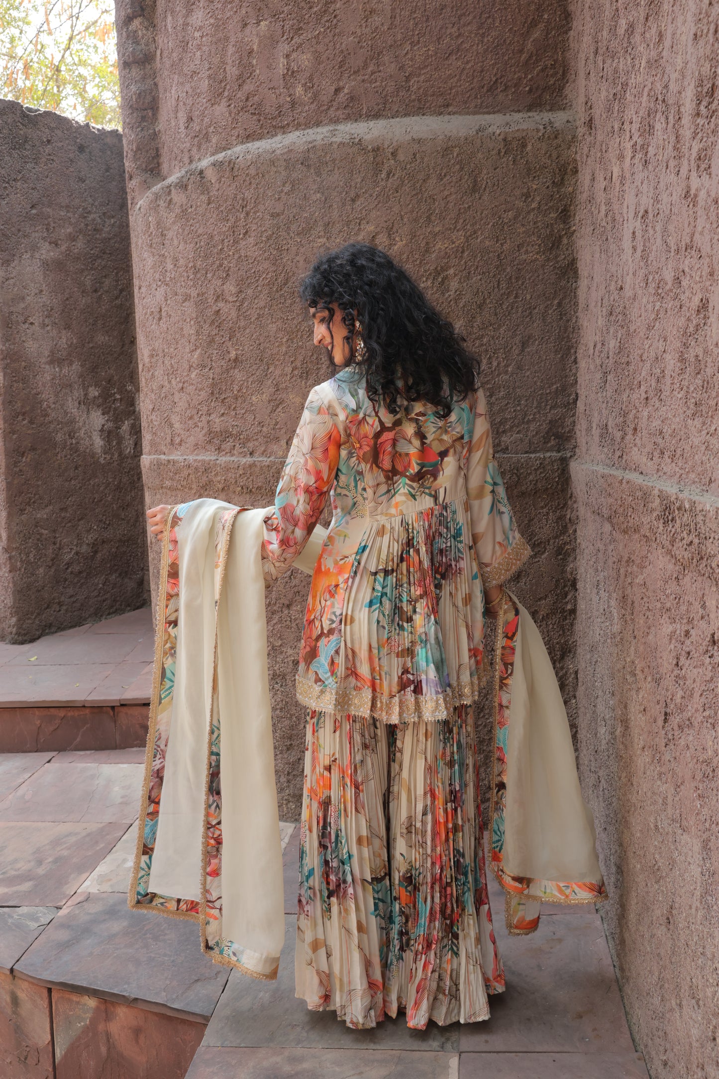 Reyna A-Line Sharara - White