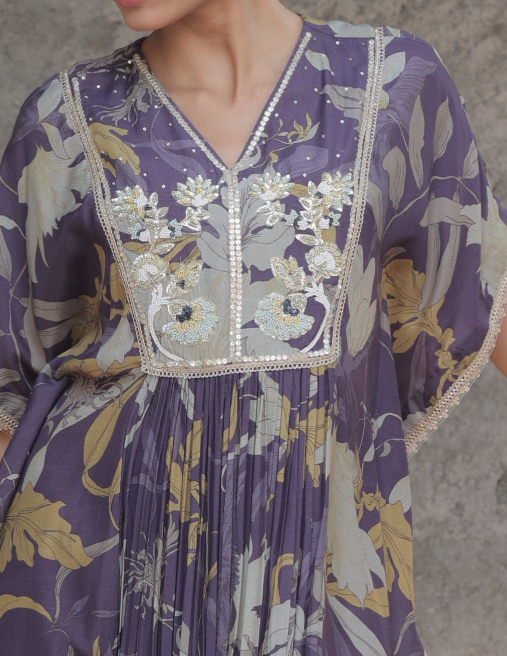 Inaaya Kaftan Sharara Purple