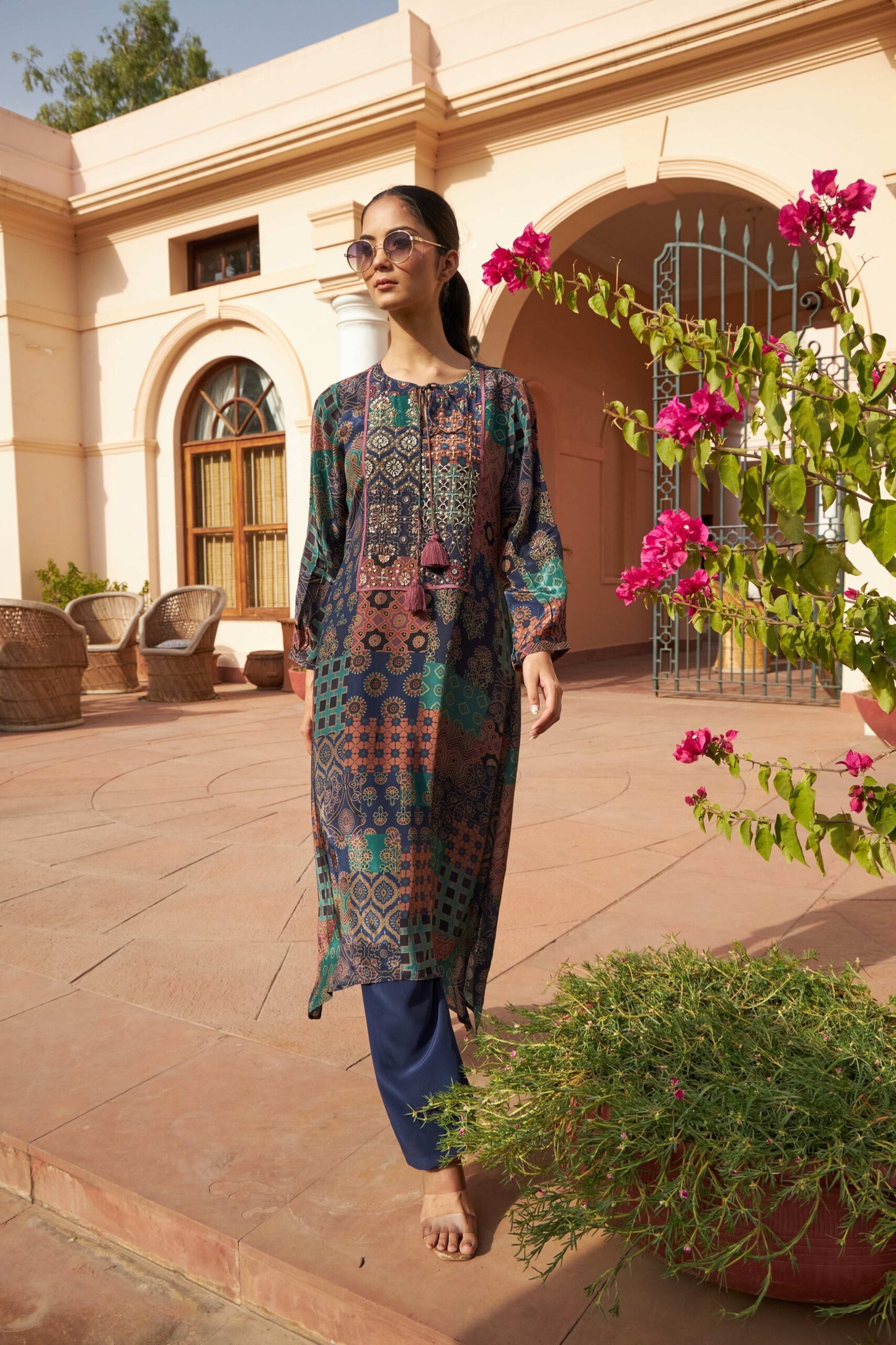 Avira Co-ord Set - Blue & Green