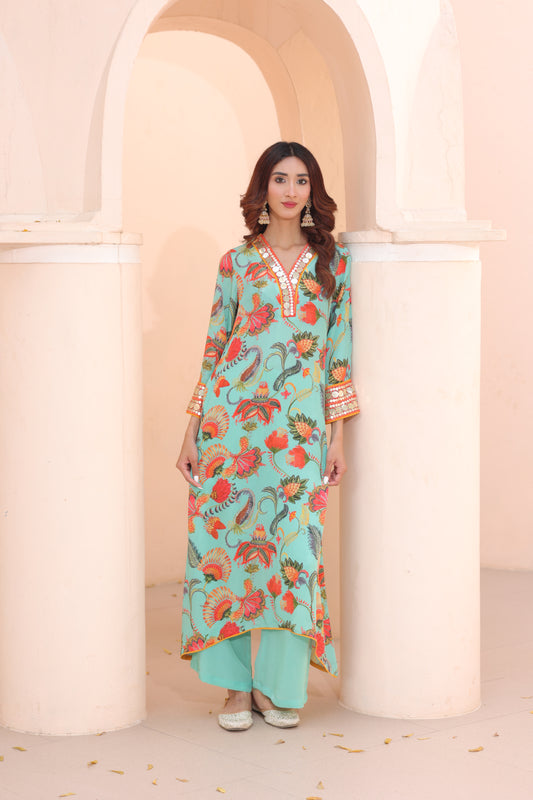 Sur Kurta Set - Blue