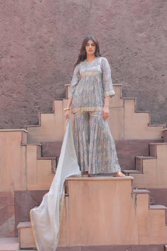 Paisly Sharara - Blue