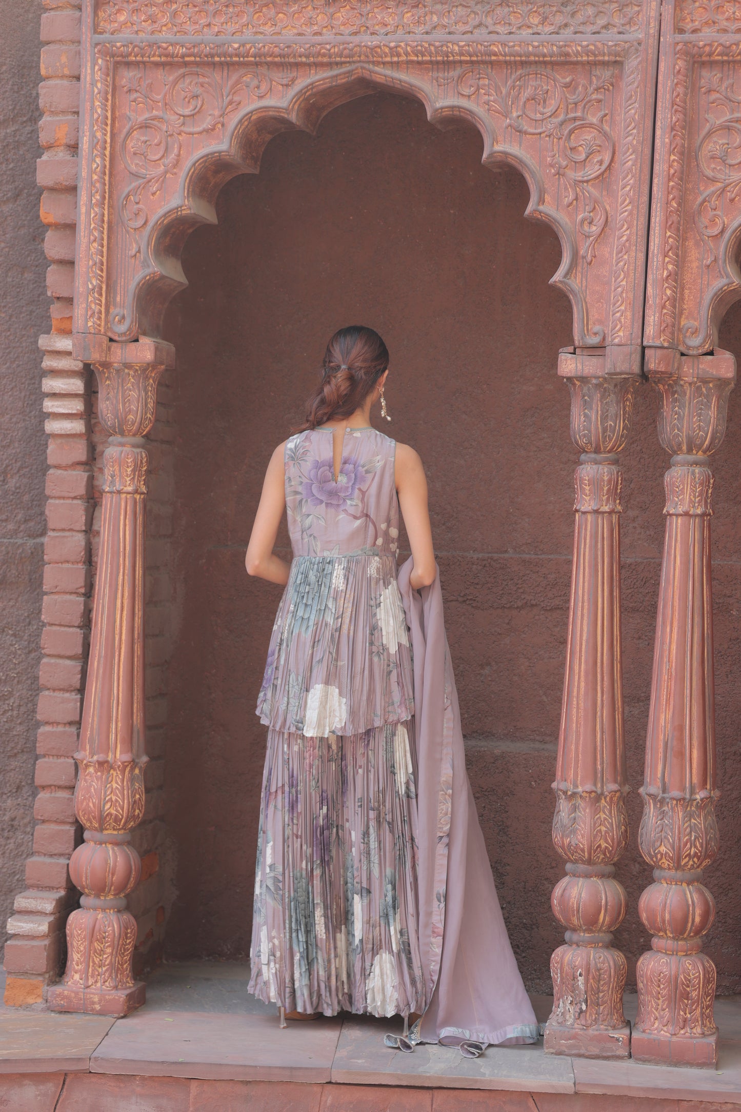 Gul Peplum Sharara - Purple