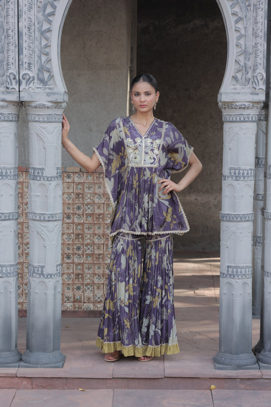 Inaaya Kaftan Sharara Purple
