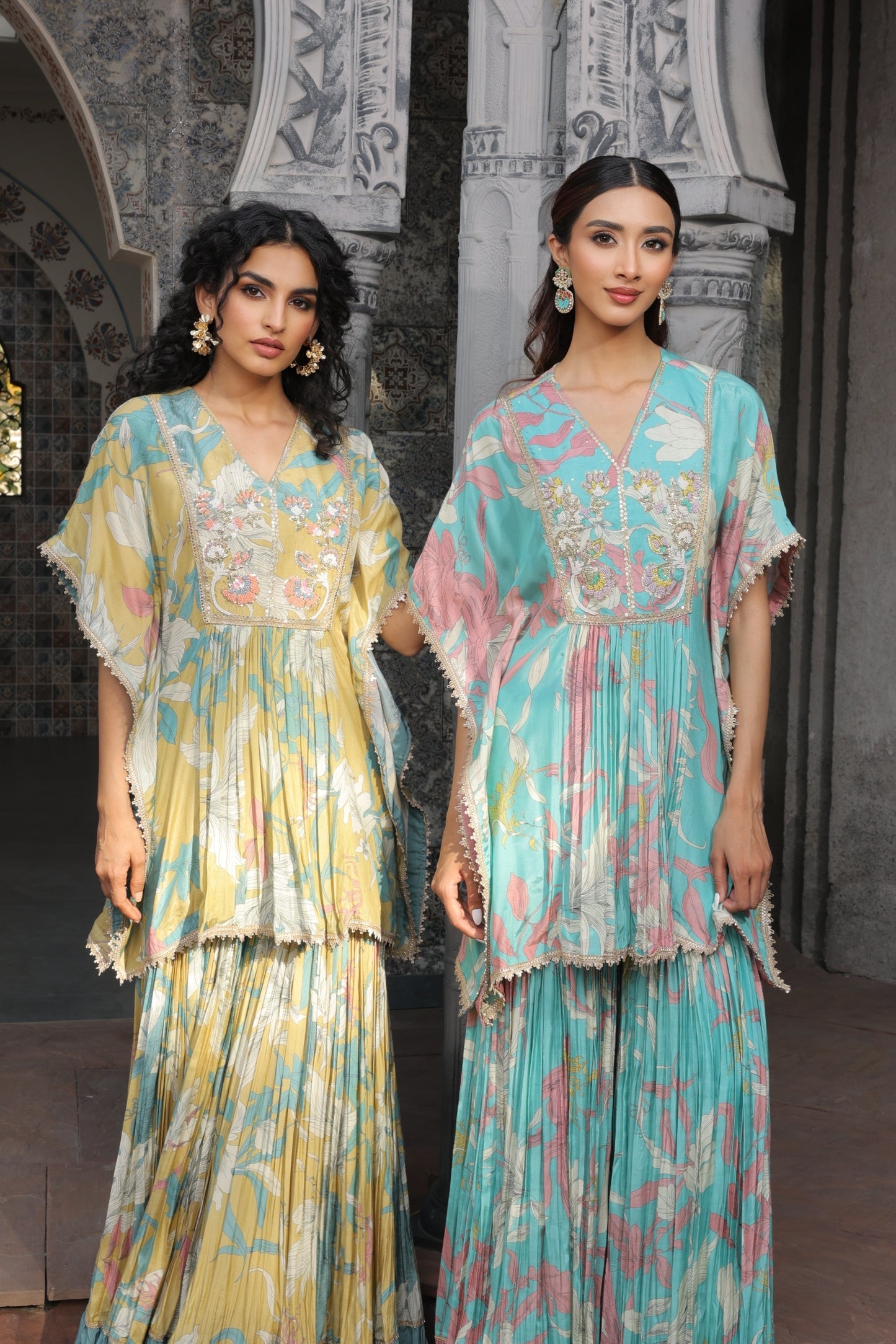 Inaaya Kaftan Sharara - Yellow