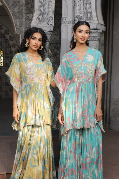 Inaaya Kaftan Sharara - Yellow