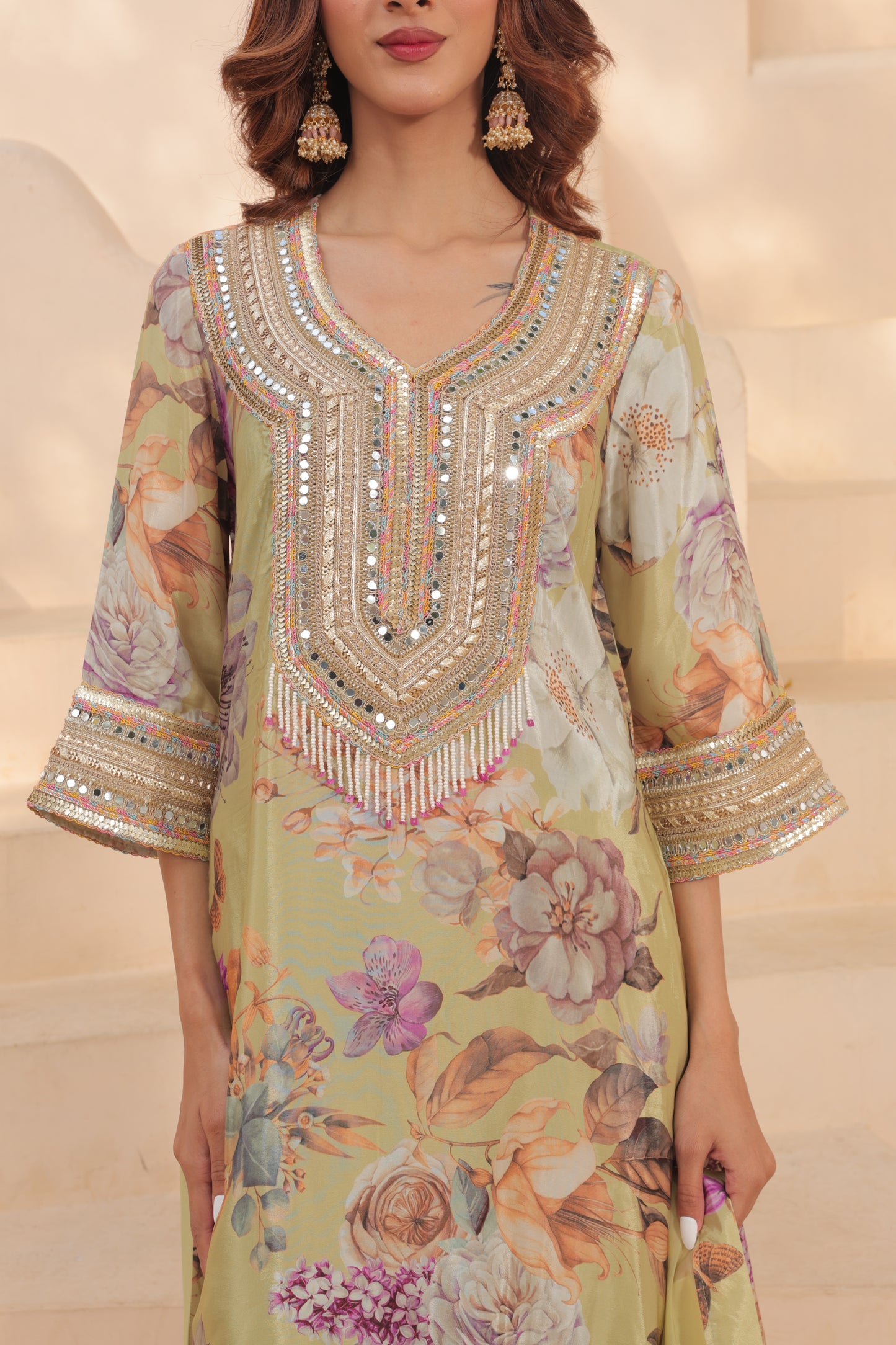 Avyaa Floral Dhoti - Green