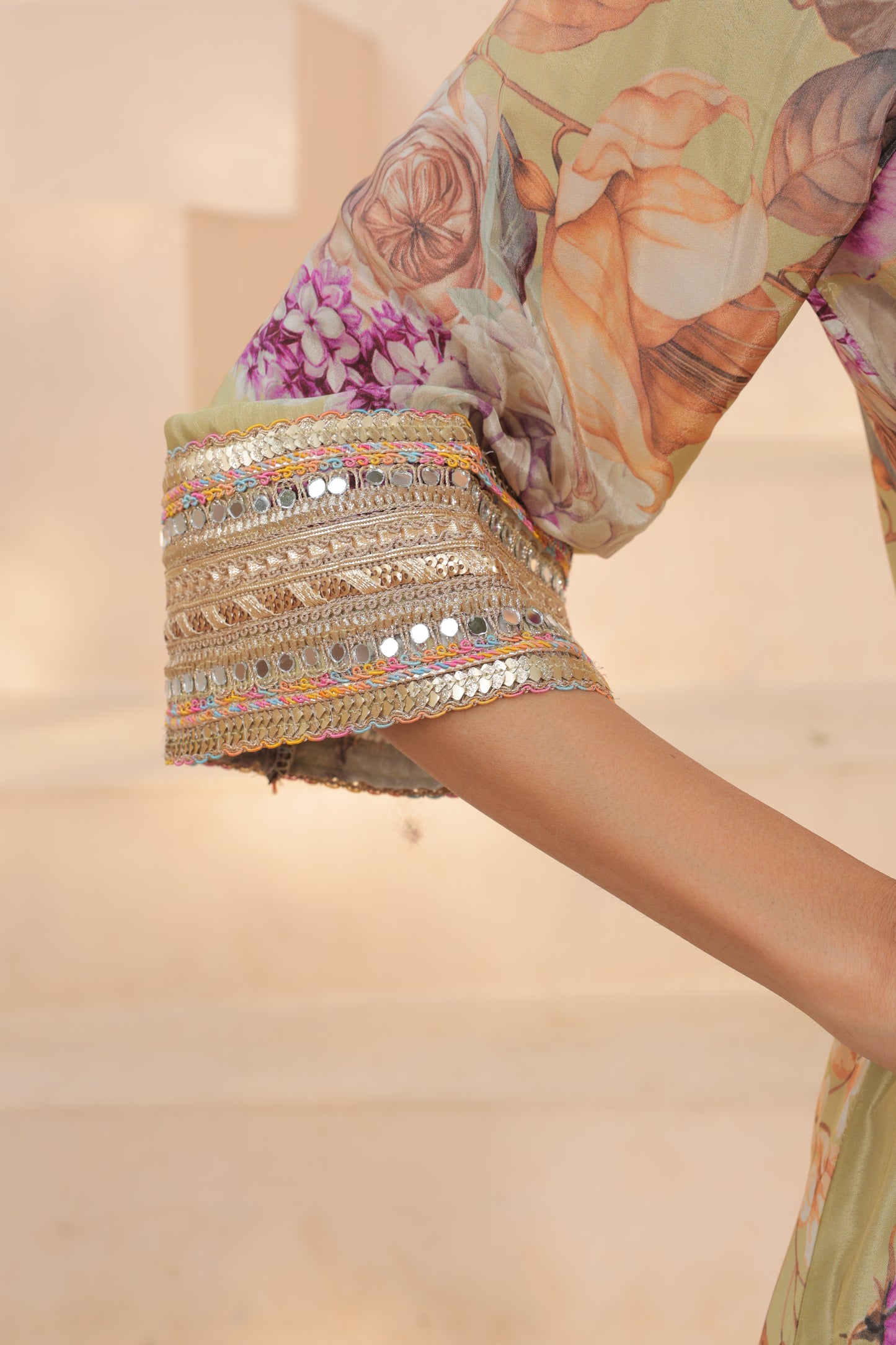 Avyaa Floral Dhoti - Green