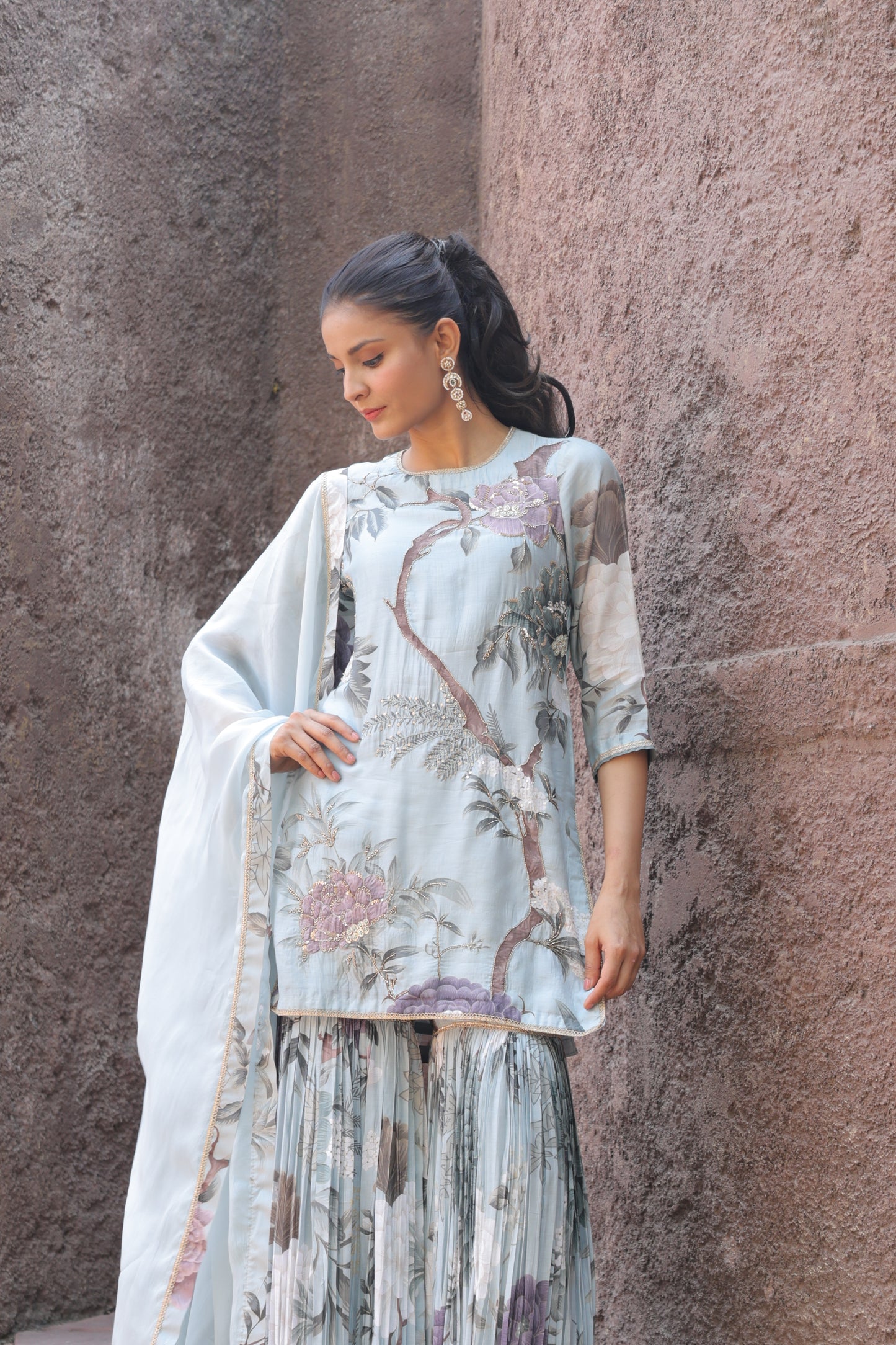 Leher Sharara - Blue