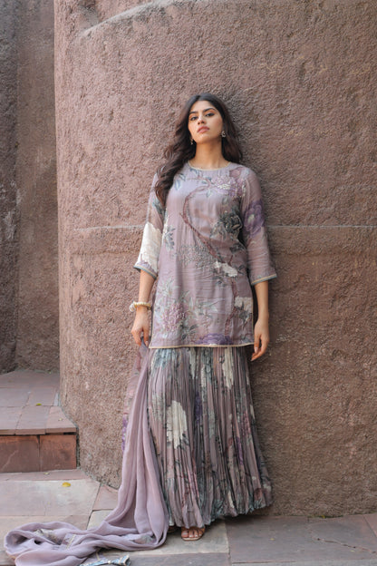 Leher Sharara - Purple
