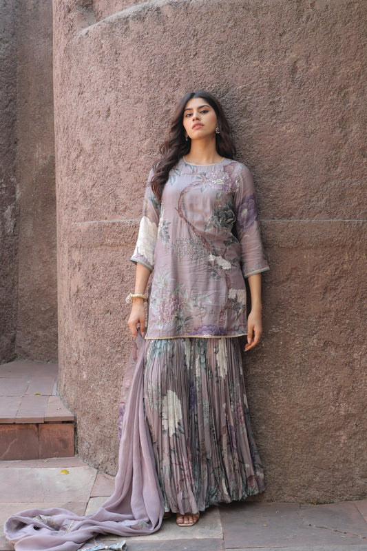Leher Sharara - Purple